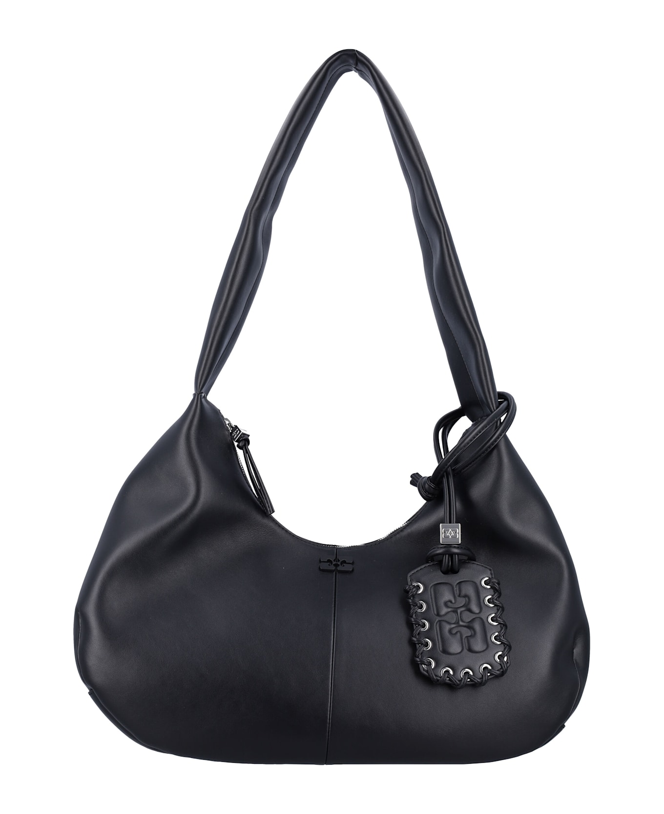 Ganni Medium Hobo Bag - BLACK
