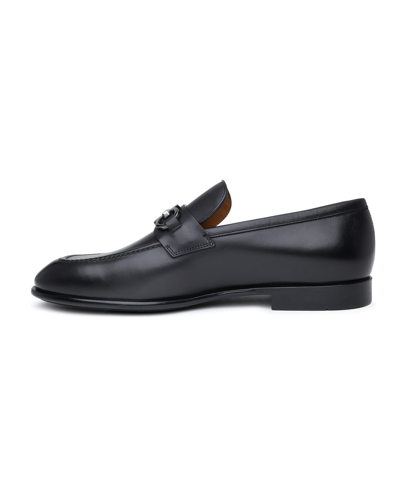 Ferragamo Black Leather Loafers - Black