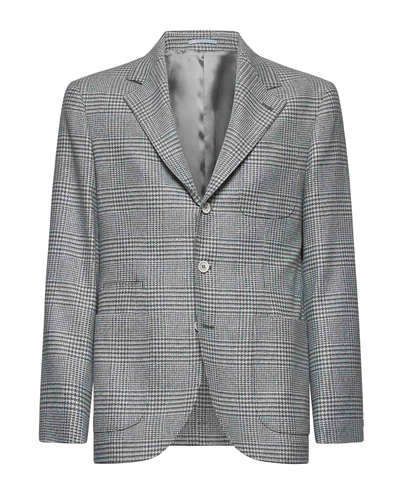 Brunello Cucinelli Check Single-breasted Blazer - Green