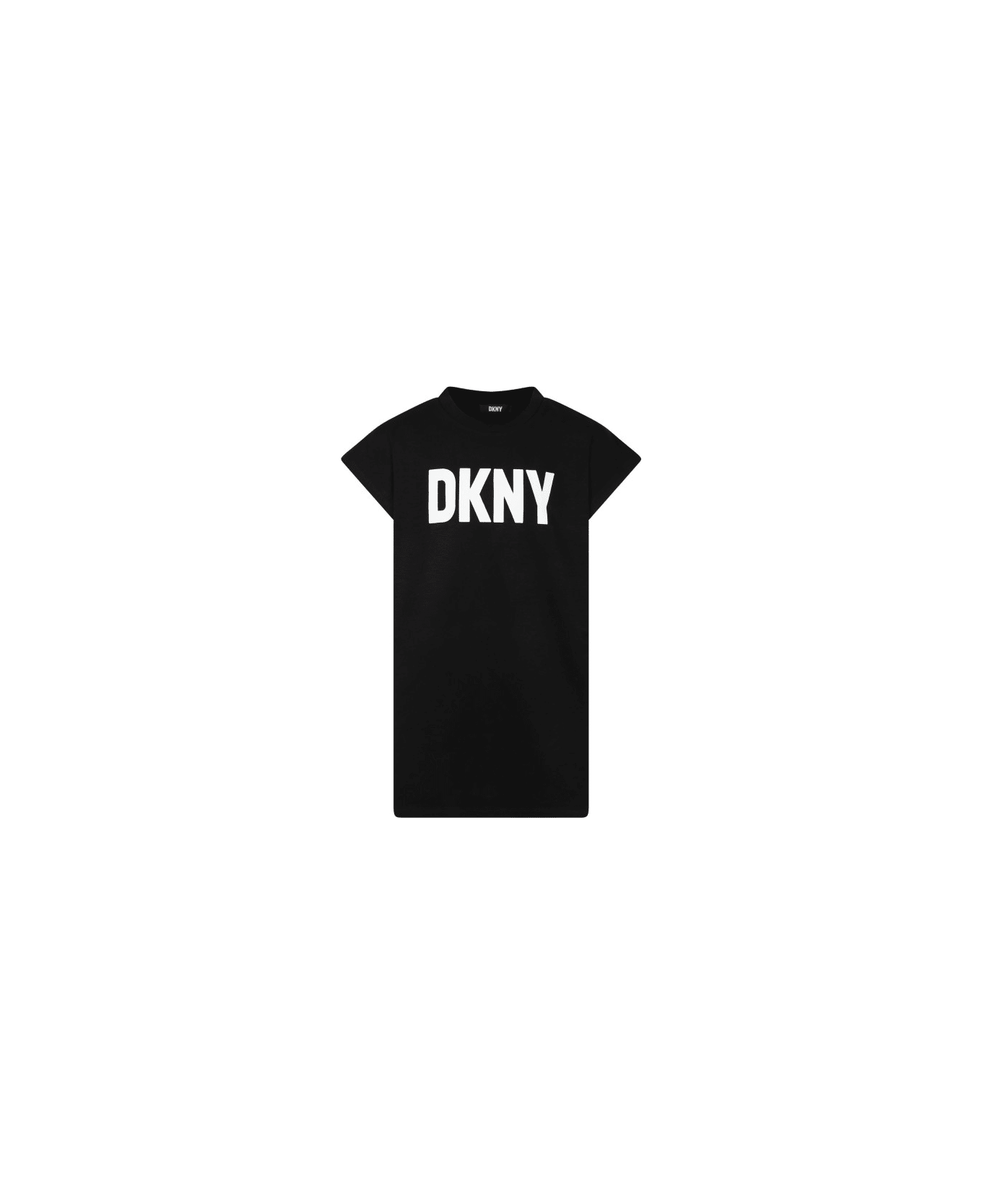 DKNY Black Dress With Logo - Black
