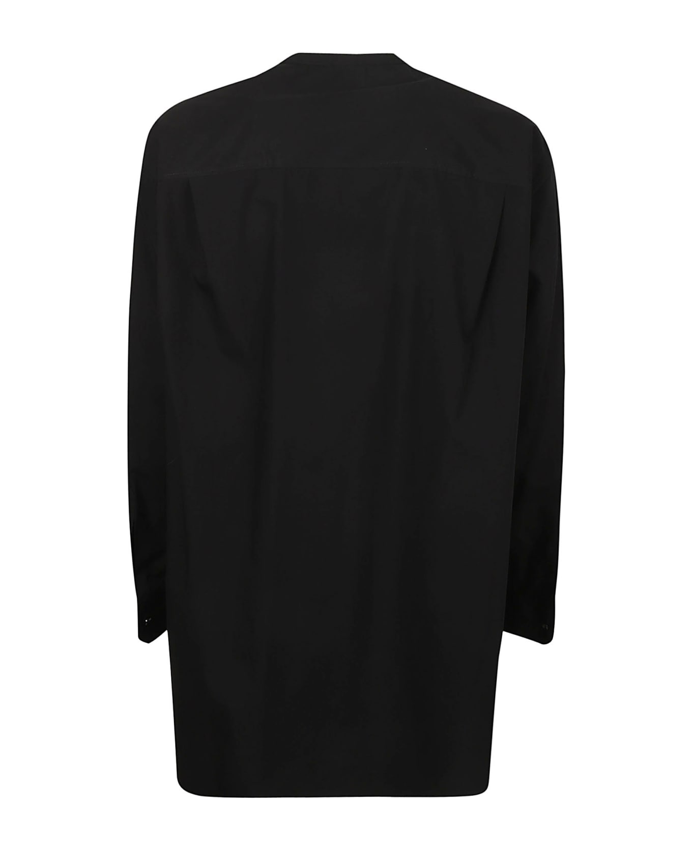Dolce & Gabbana Band Collar Plain Long Shirt - Black