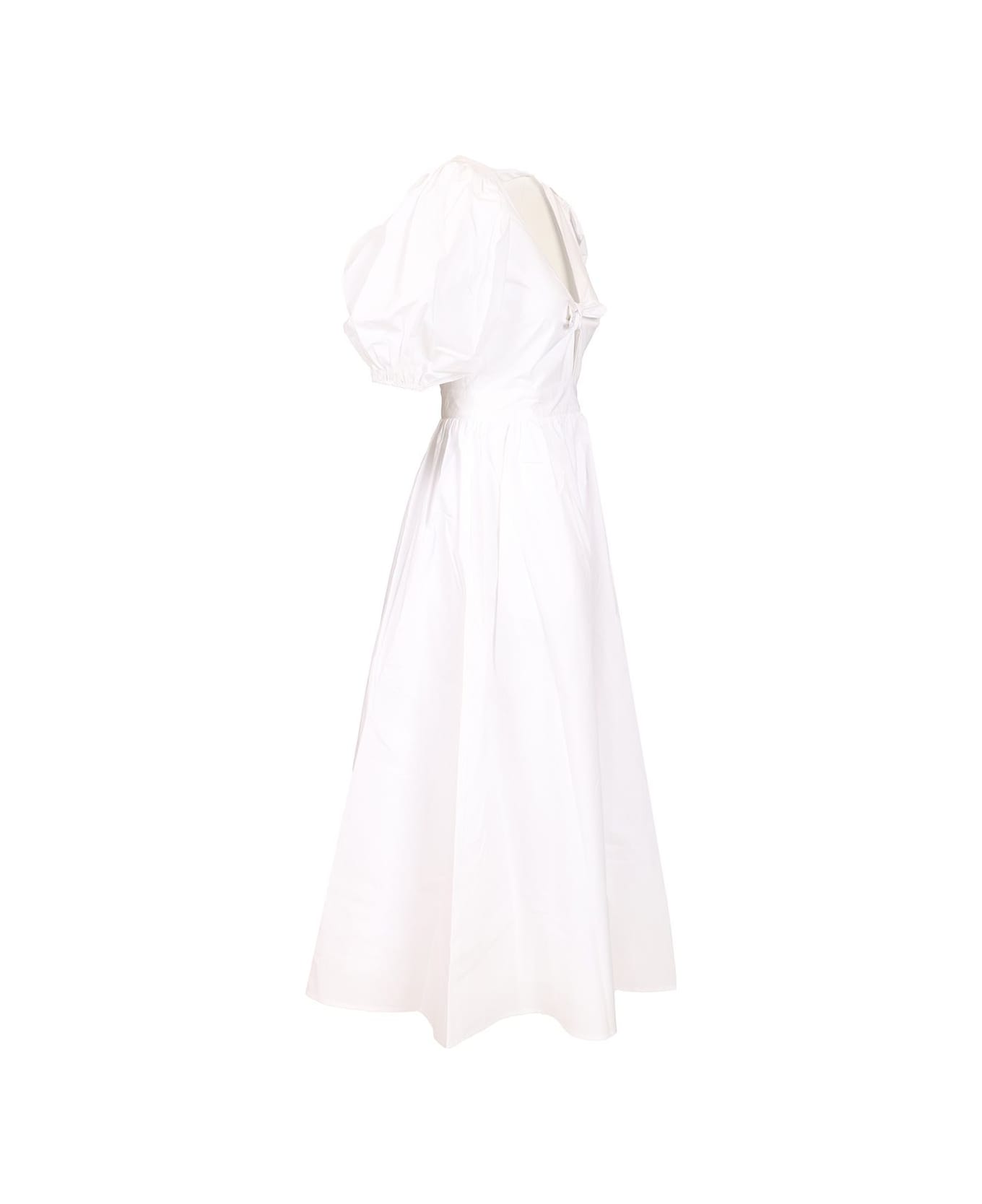 Rotate by Birger Christensen Puff Sleeve Midi Dress - White
