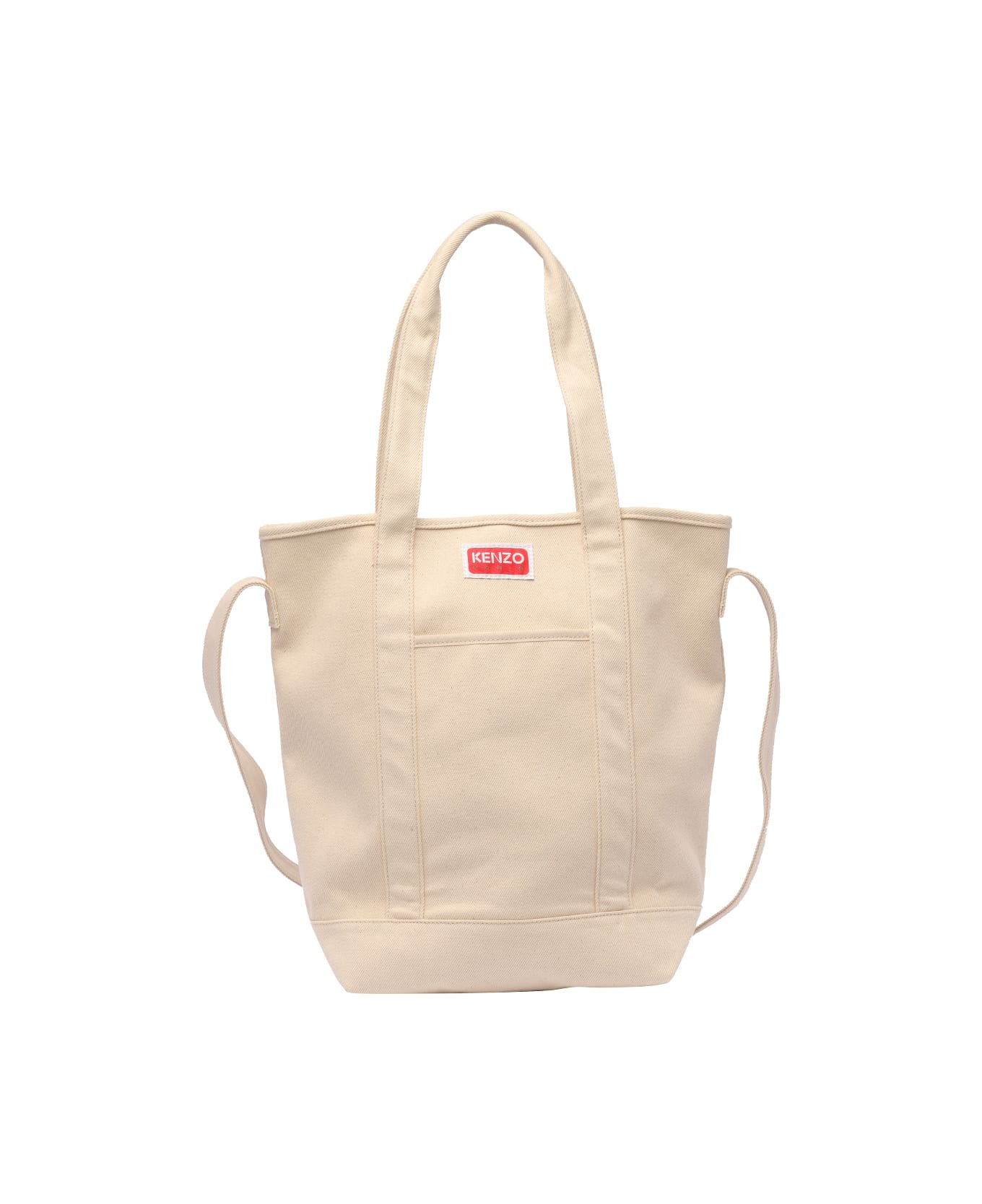 Kenzo Logo Patched Tote - Beige