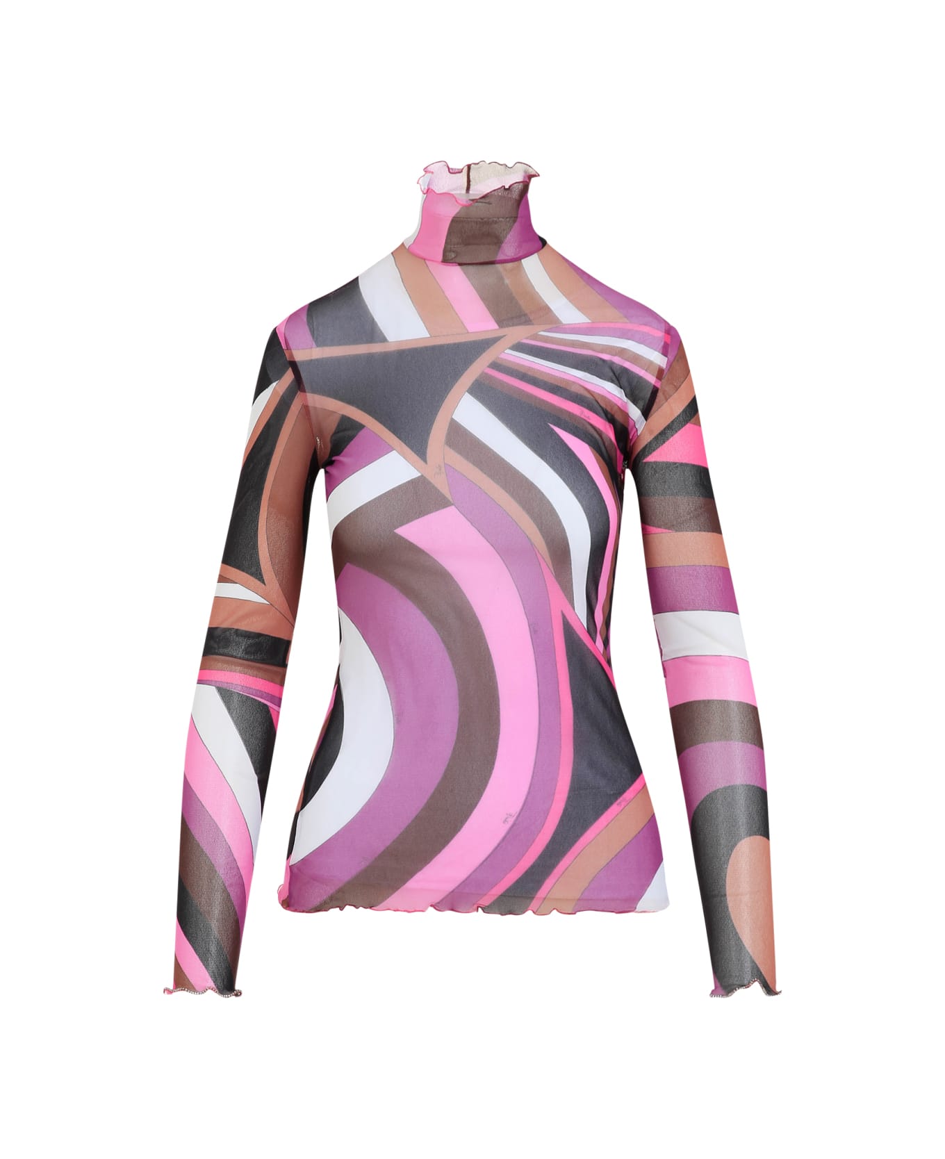 Pucci Long Sleeves T-shirt - Fuxia Marrone