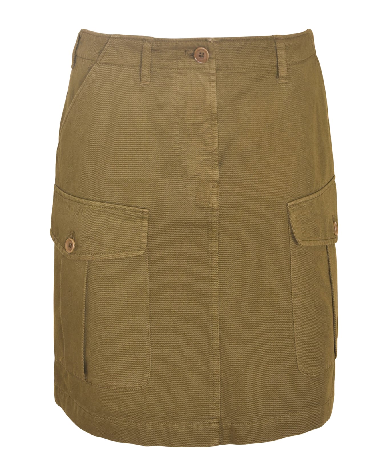 Aspesi Short Plain Cargo Skirt - Military