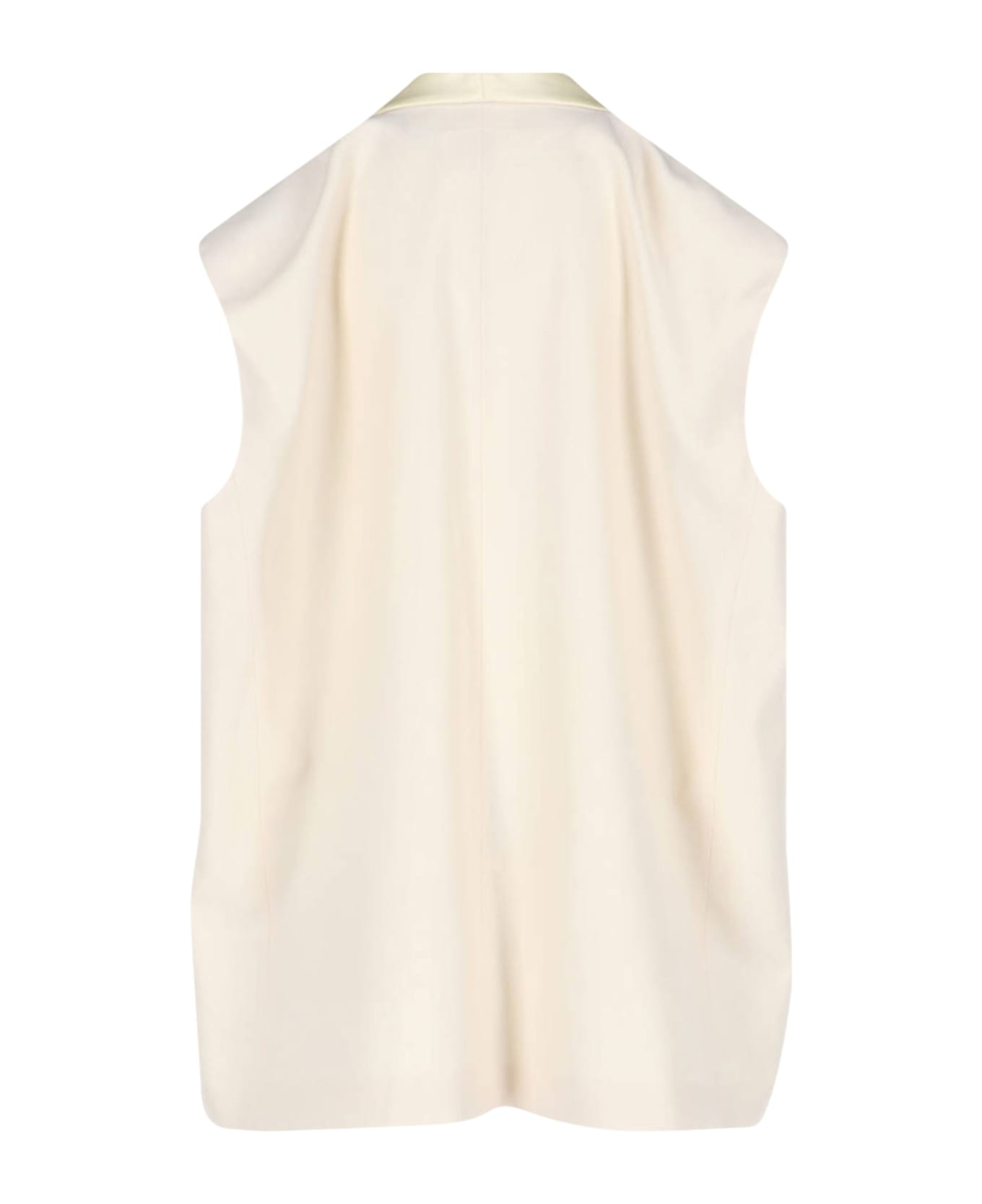 MM6 Maison Margiela Wool Blend Vest Jacket - Cream