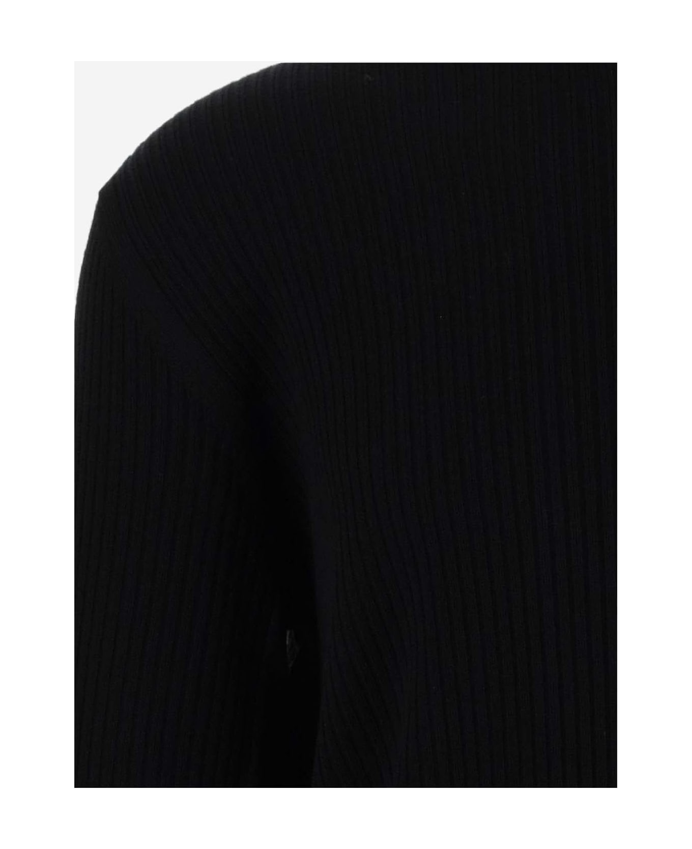 Giorgio Armani Ribbed Wool Sweater - Black