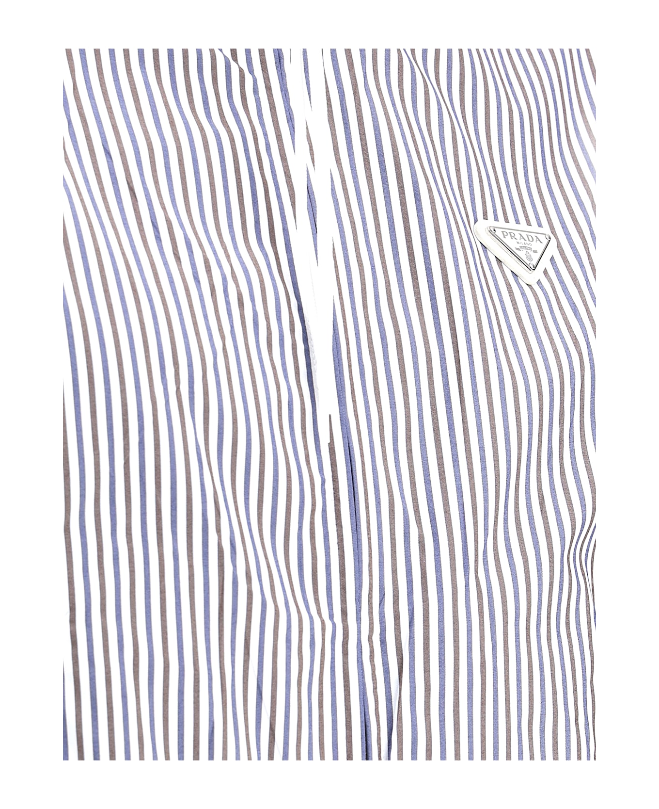 Prada Striped Hooded Jacket - Bianco+blu
