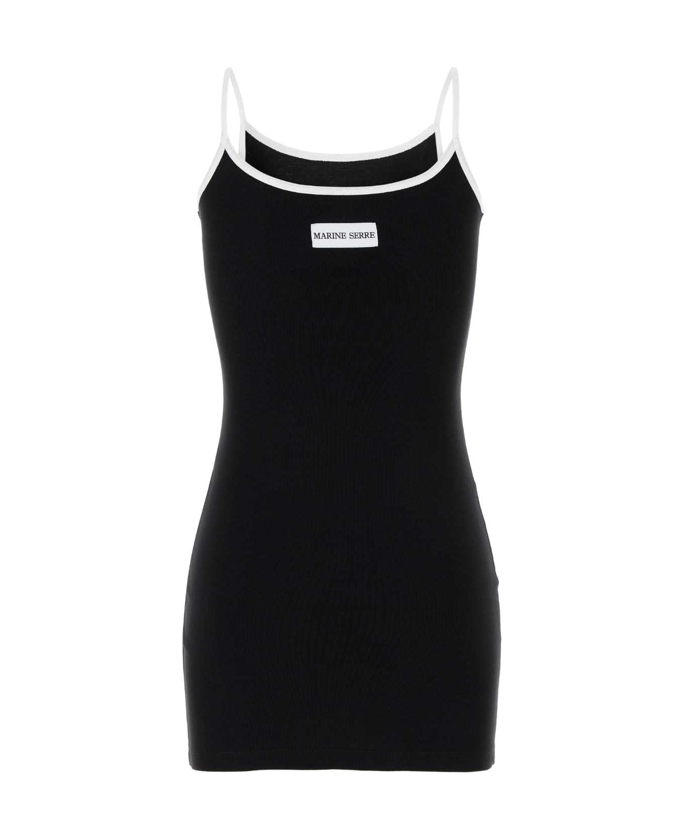 Marine Serre Black Cotton Dress - BLACK
