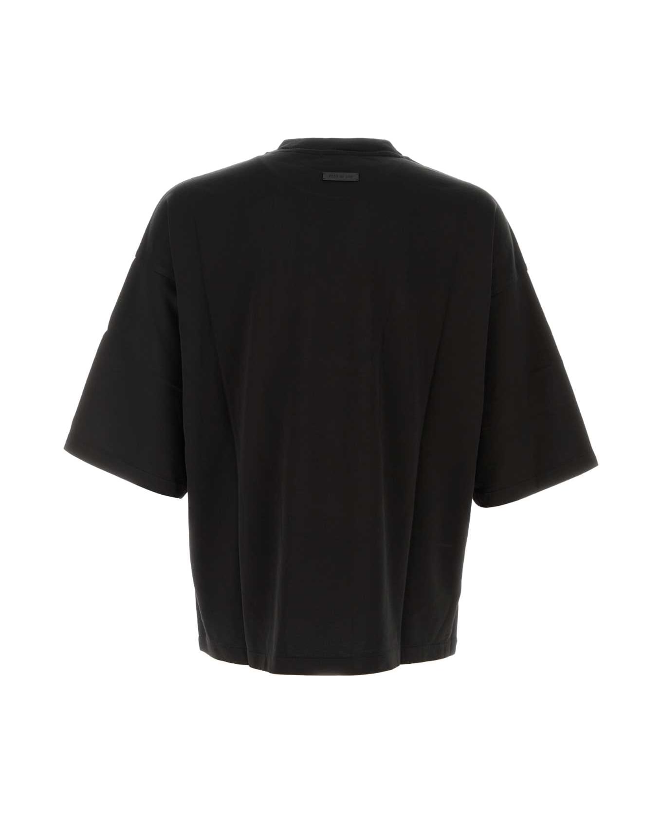 Fear of God Black Cotton Blend Oversize T-shirt - BLACK