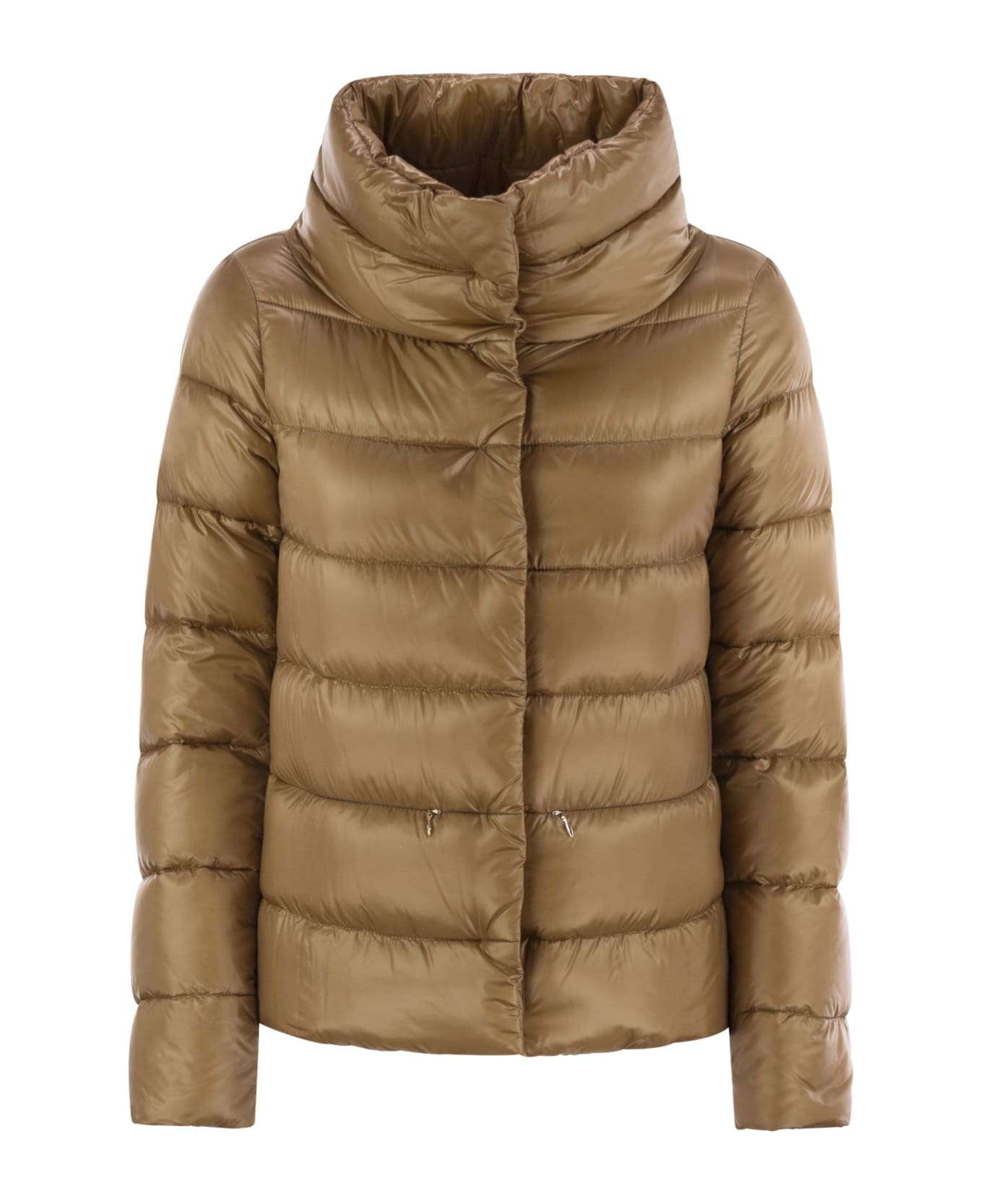 Herno Down Jacket With Ring Collar - Camel