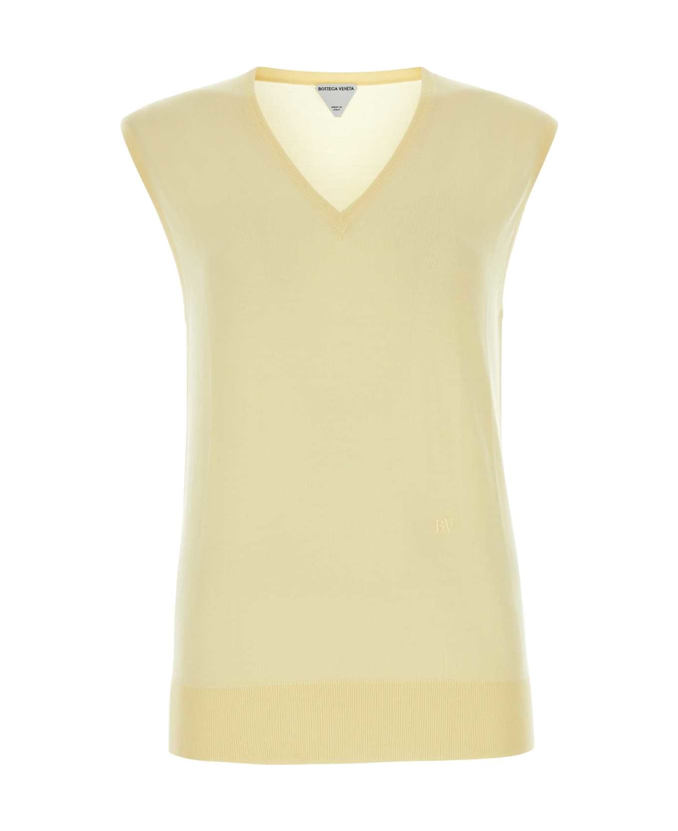 Bottega Veneta Pastel Yellow Cotton Blend Vest - DAFFODIL