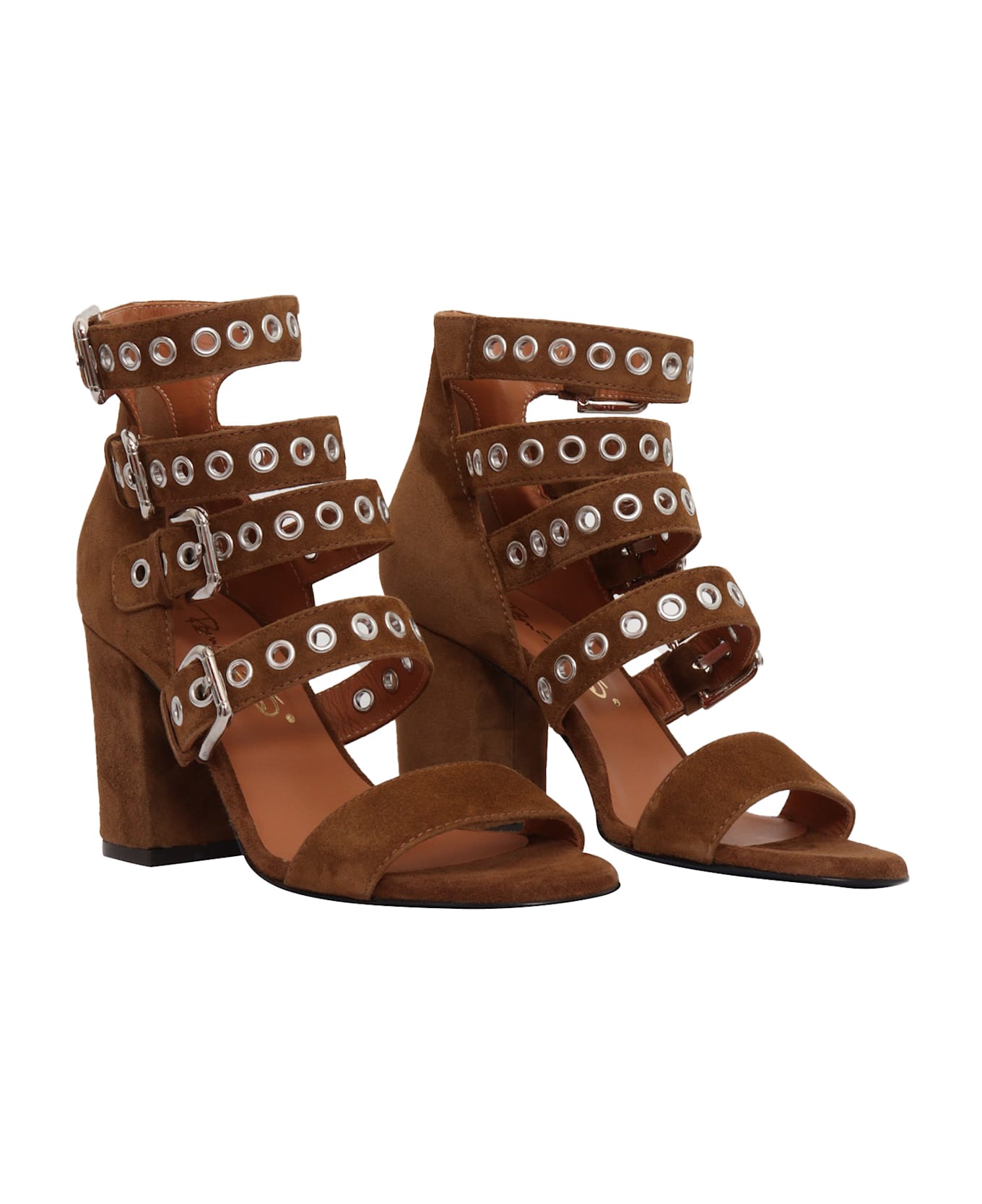 Via Roma 15 Sandals With 4 Straps - BROWN