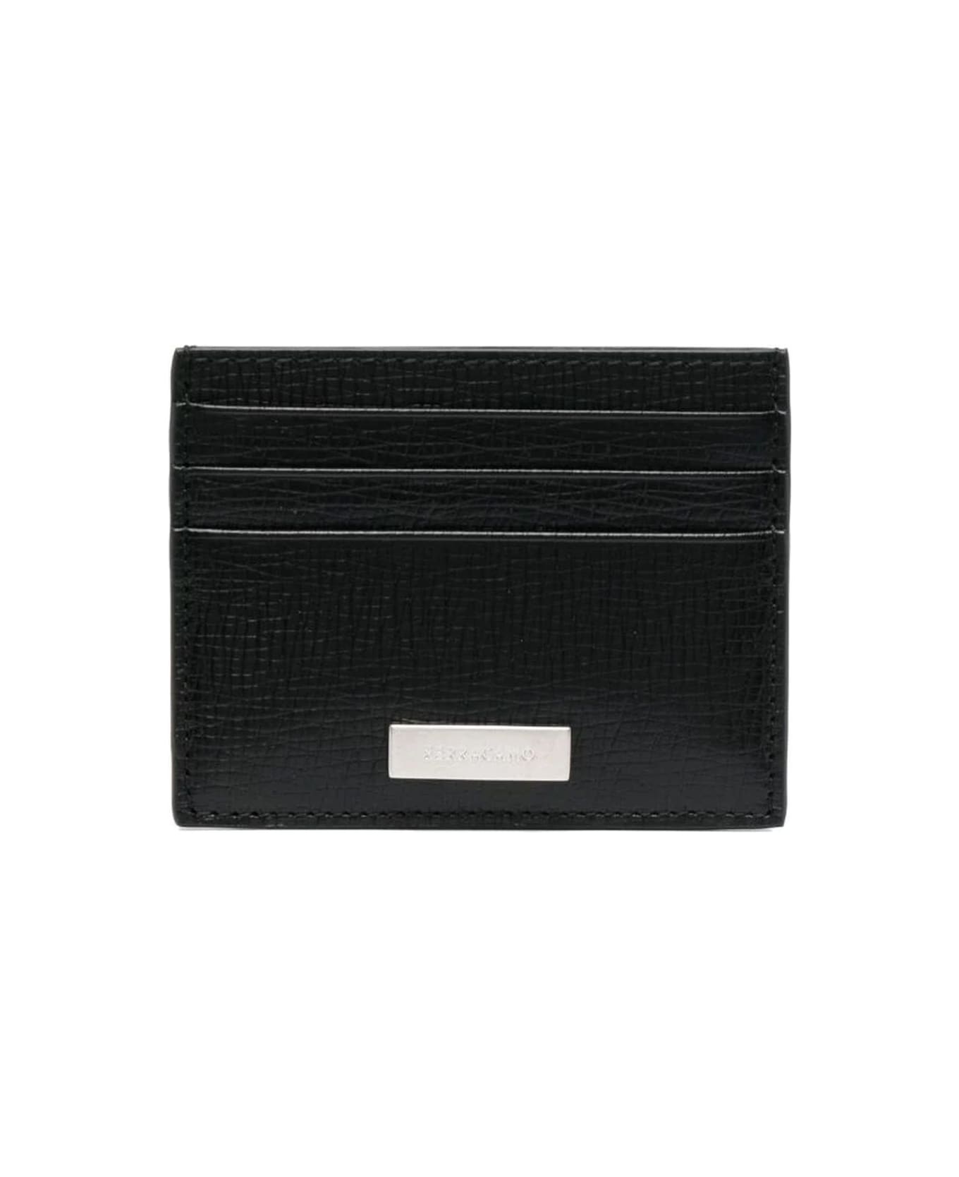 Ferragamo Black Calf Leather Wallet - Black 財布