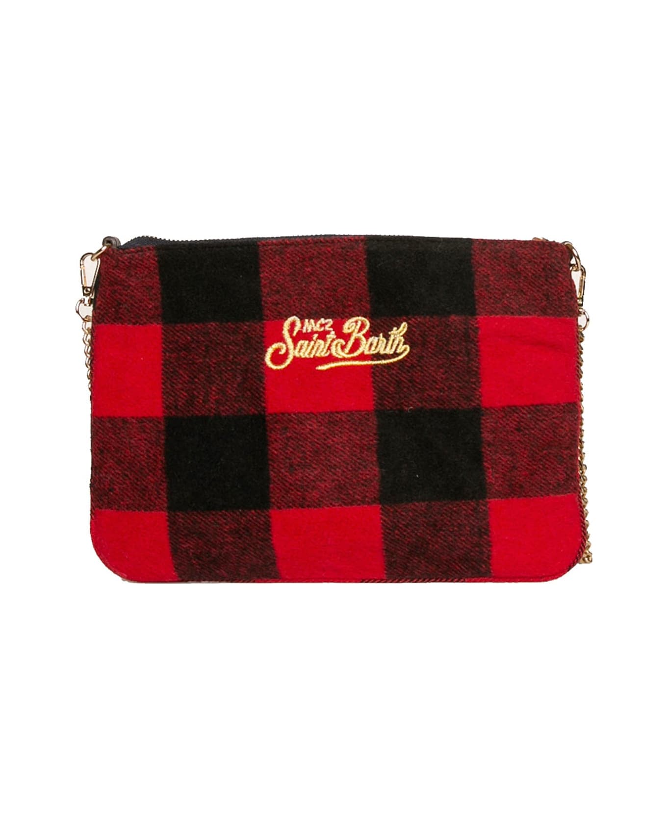 MC2 Saint Barth Parisienne Check Wooly Cross-body Pouch Bag - RED トラベルバッグ
