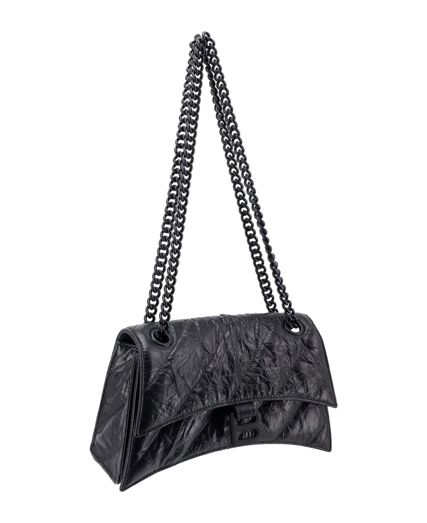 Balenciaga Crush Shoulder Bag - Black