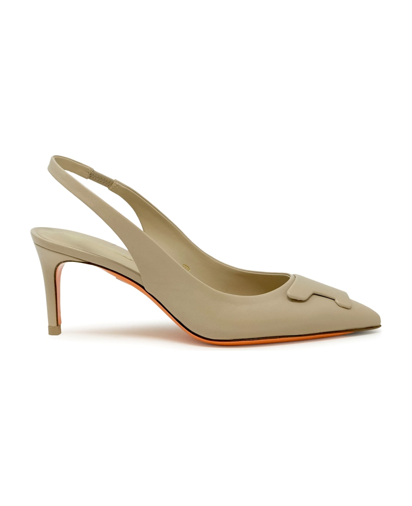 Santoni Beige Leather Pumps - BEIGE