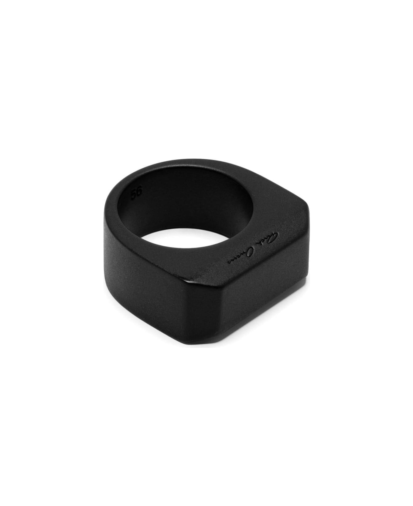 Rick Owens Matte Bevelled Ring - Black