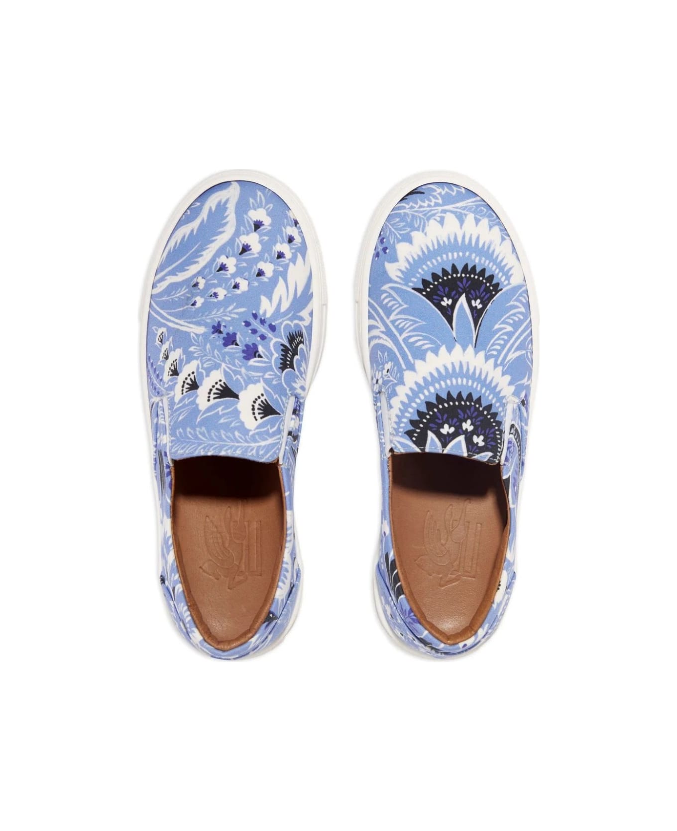 Etro Sneakers With Light Blue Paisley Print - Blue