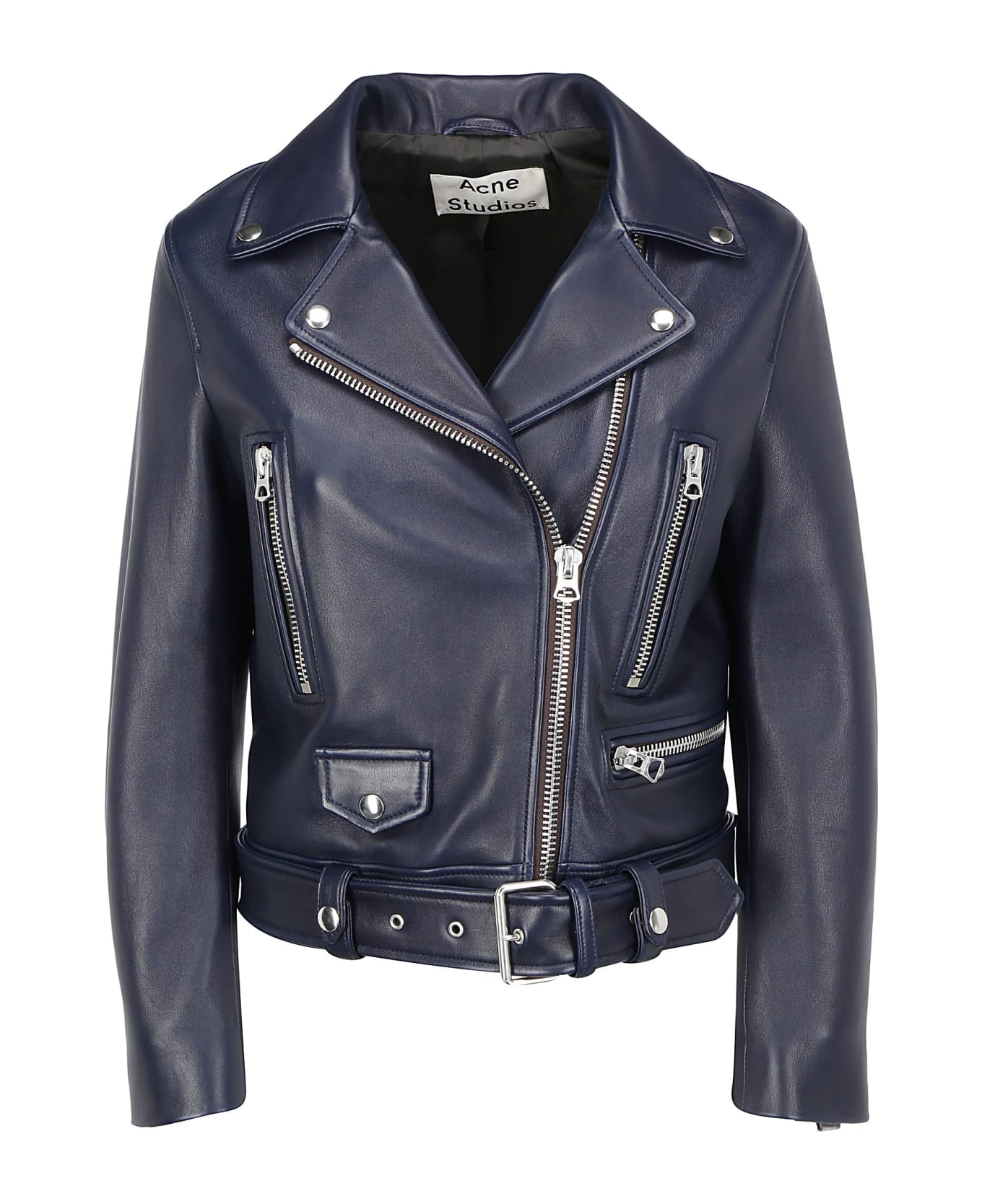 Acne Studios Leather Jacket - Ink blue