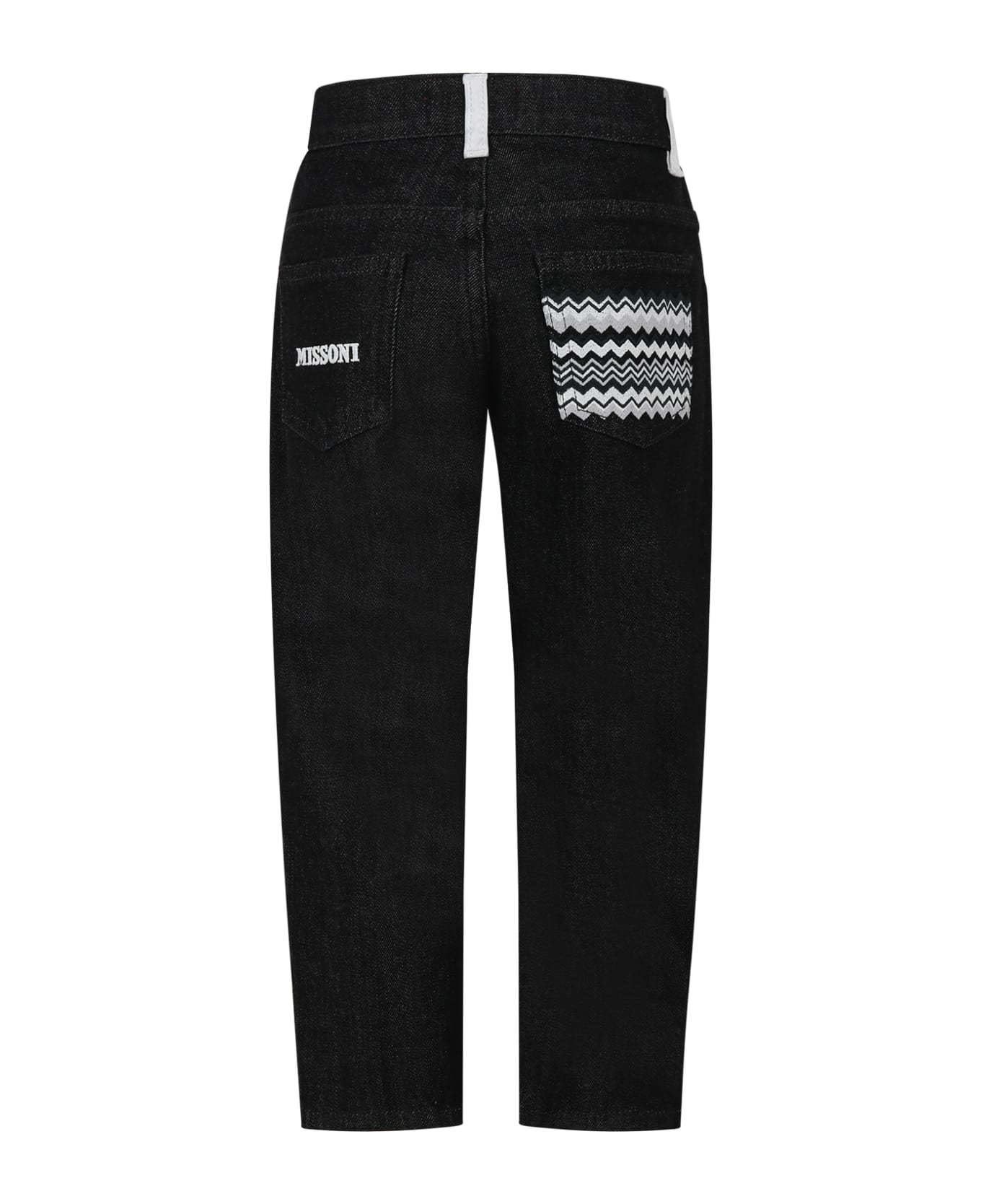 Missoni Kids Black Jeans For Boy With Logo - Black