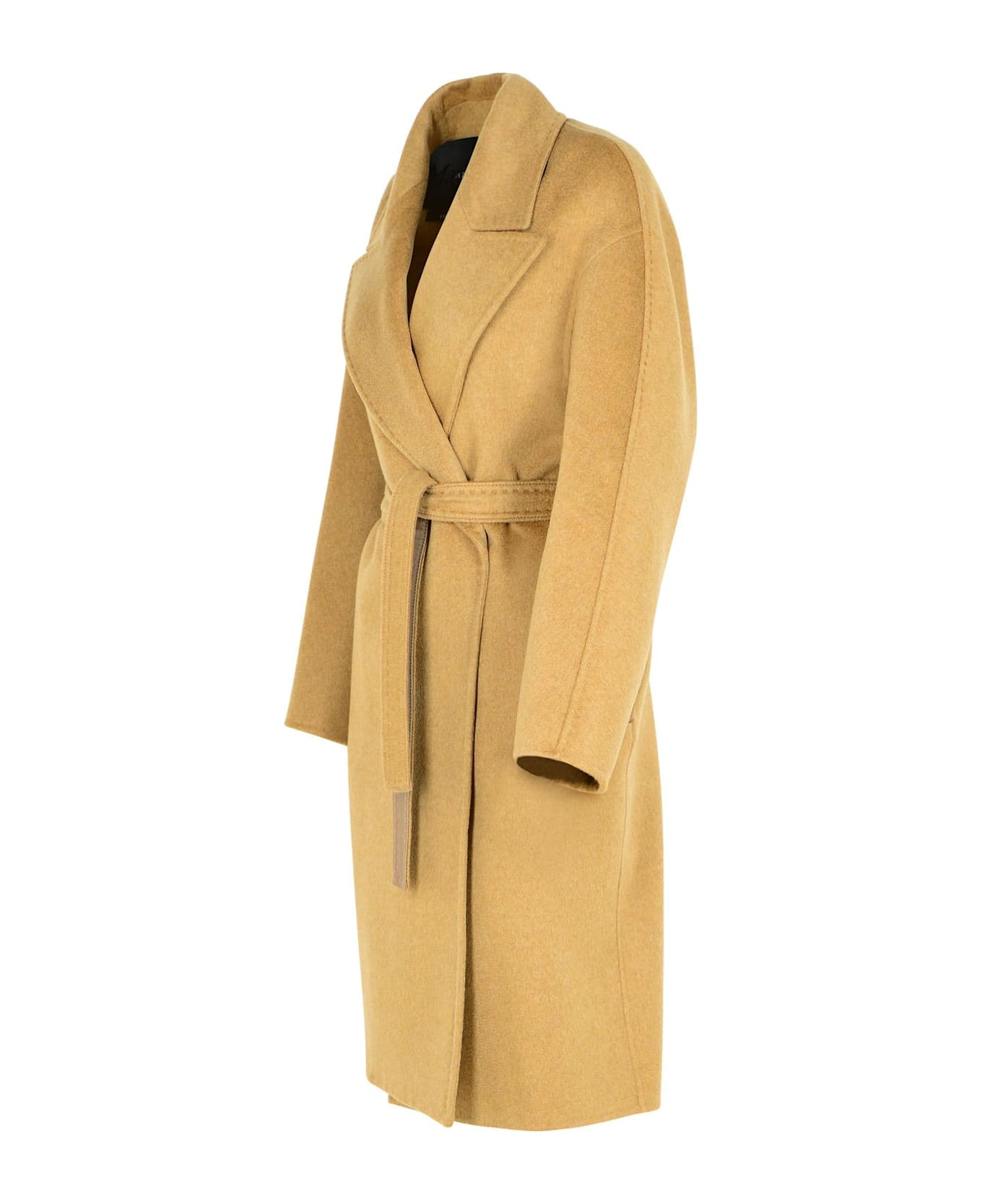 Max Mara 'valle' Green Cashmere Coat - Brown