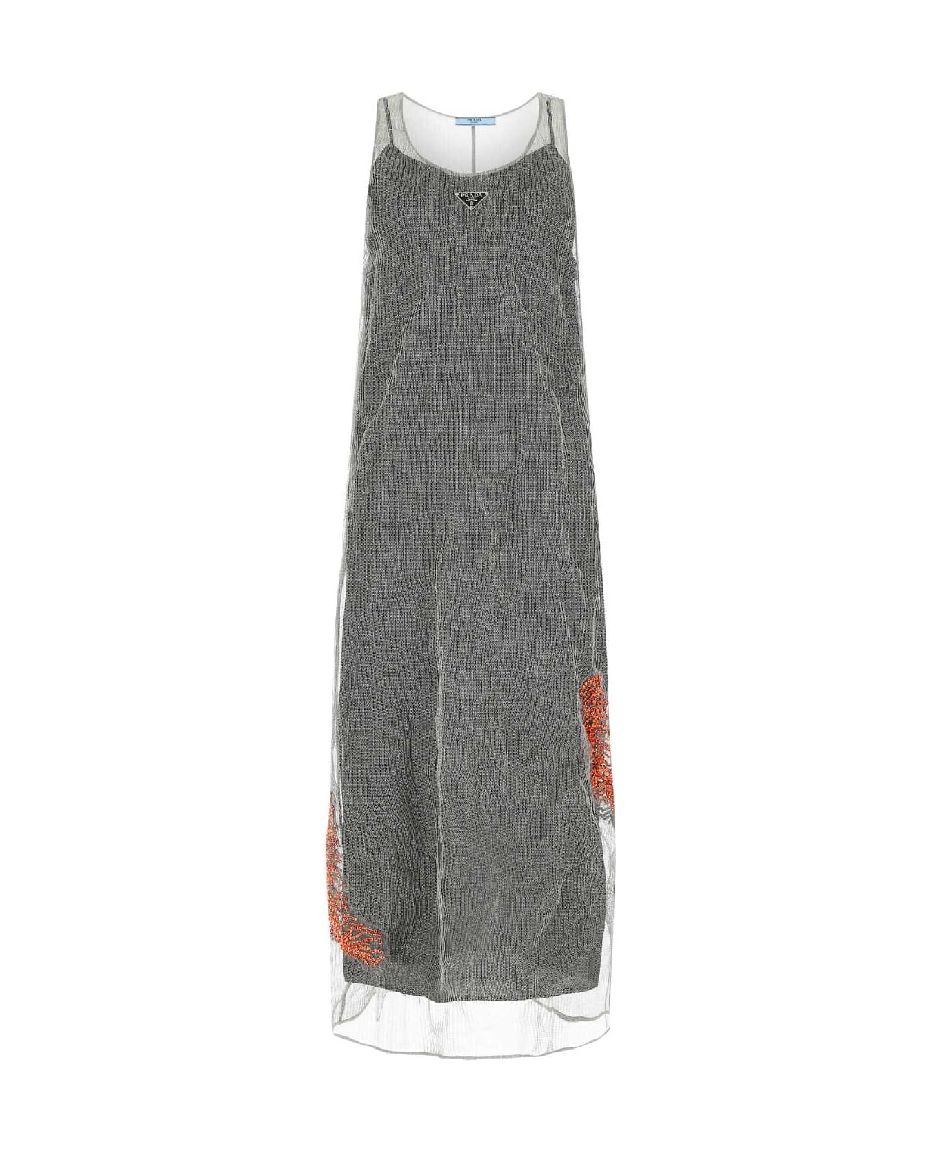 Prada Silver Mesh Long Dress - F0FIV