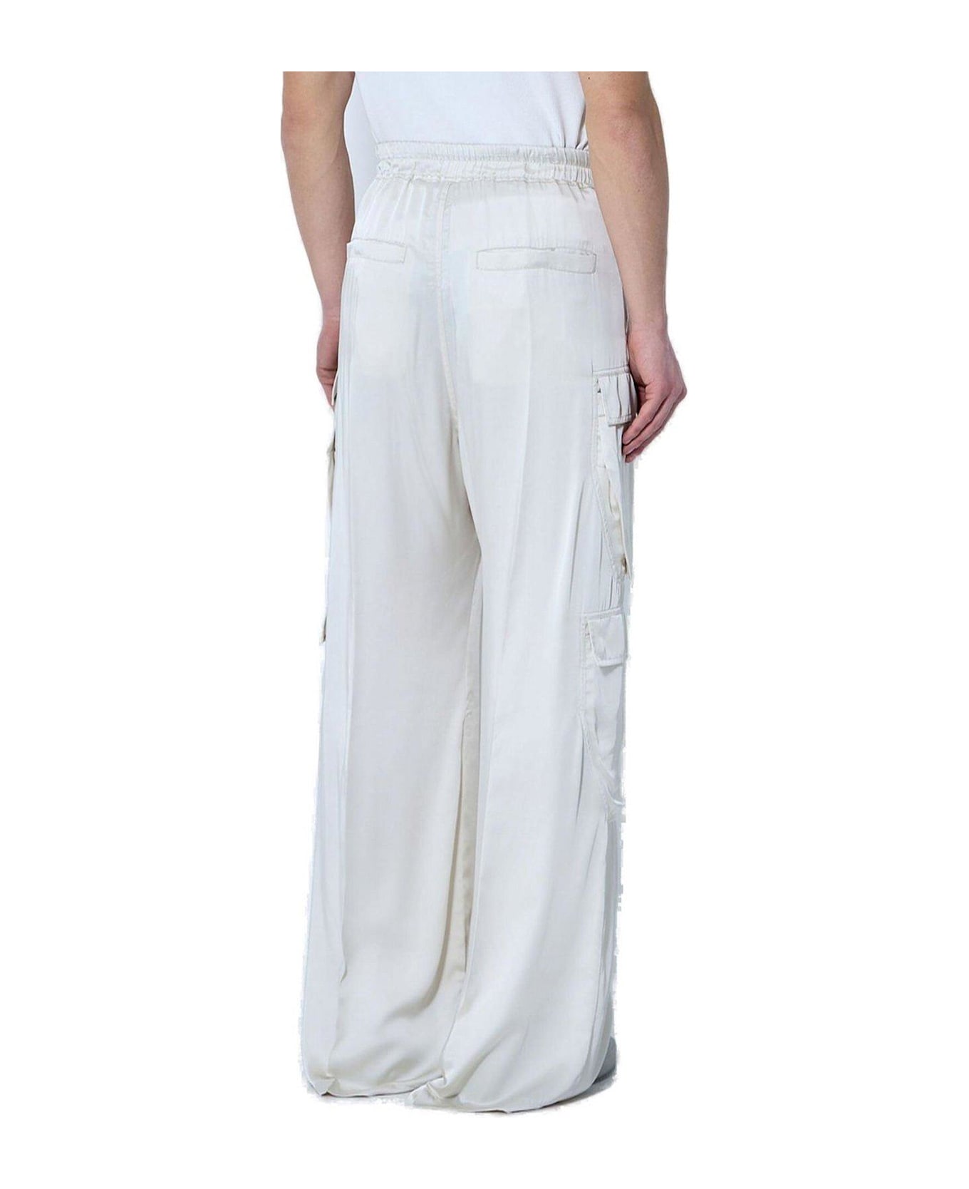 Satin Drawstring Cargo Pants