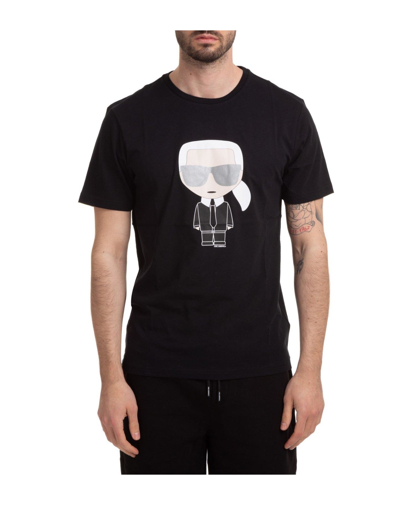Karl Lagerfeld Karl Printed Crewneck T-shirt - BLACK シャツ