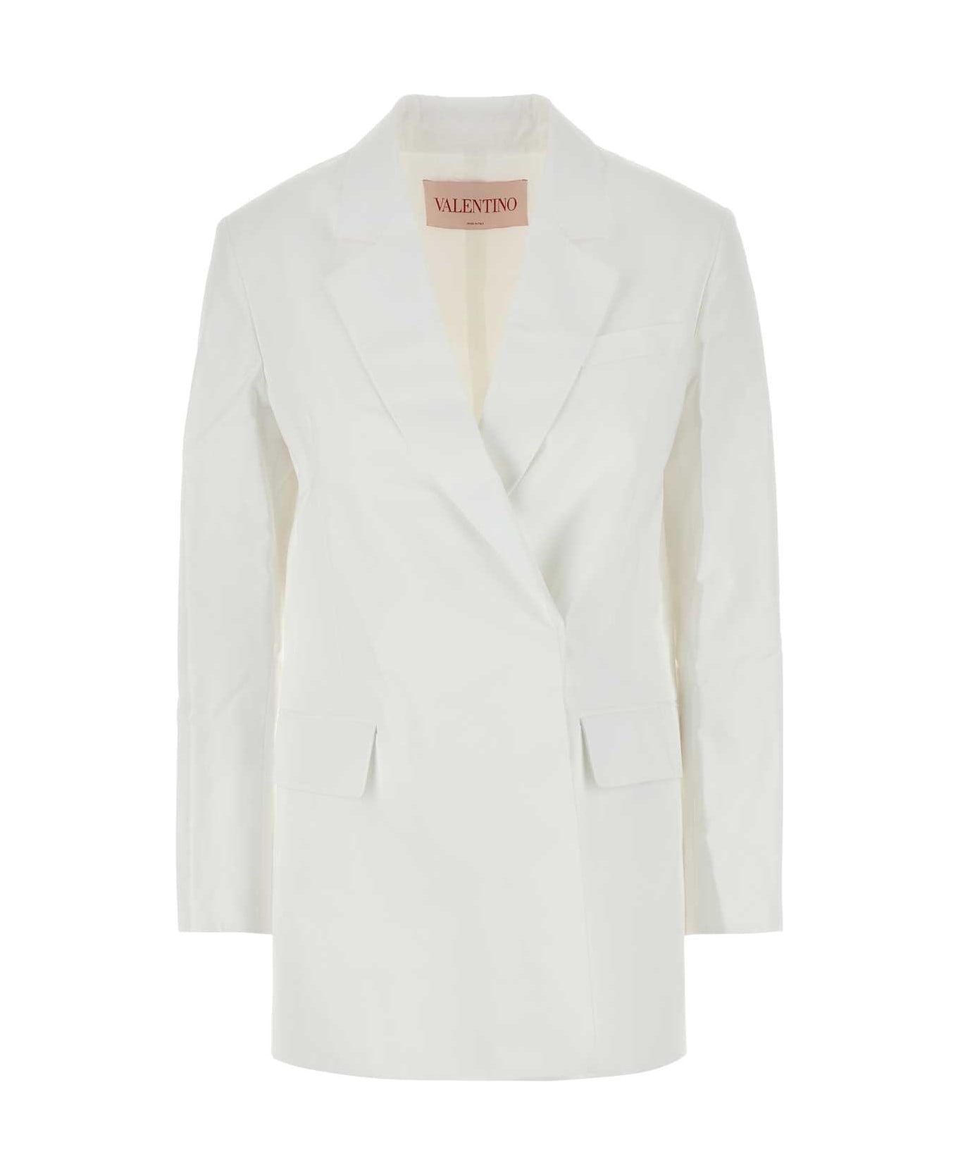 Valentino Garavani White Cotton Blazer - BIANCOOTTICO