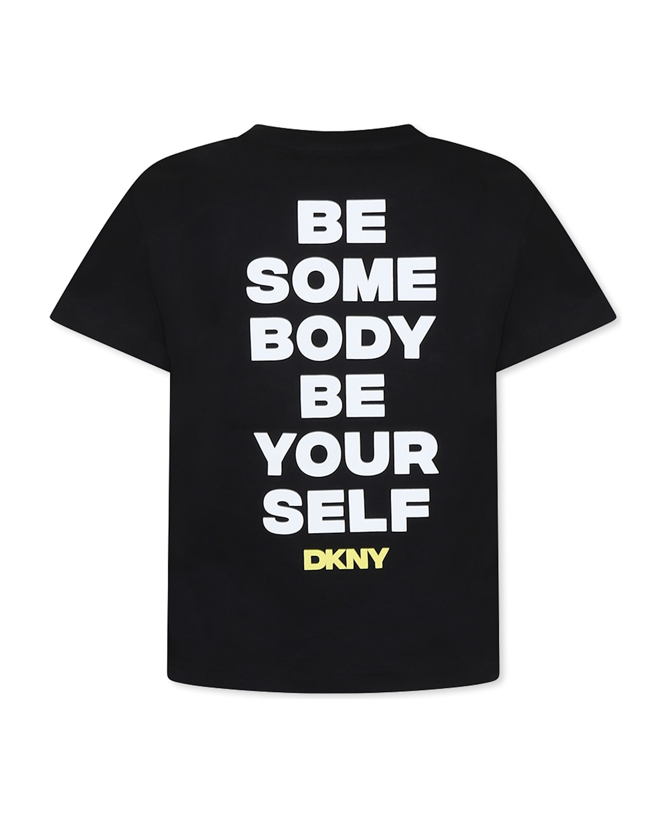 DKNY Black T-shirt For Girl With Slogan - Black