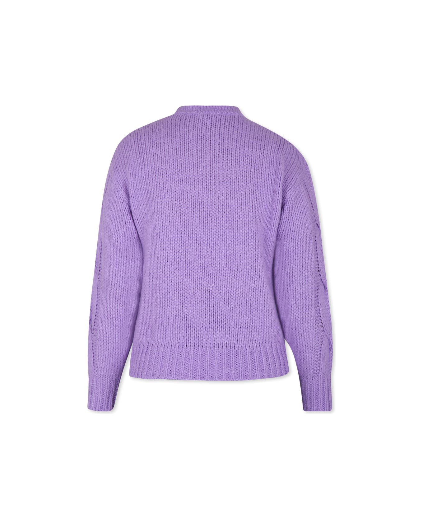 Pinko Lilac Sweater For Girl With Logo - Lilac