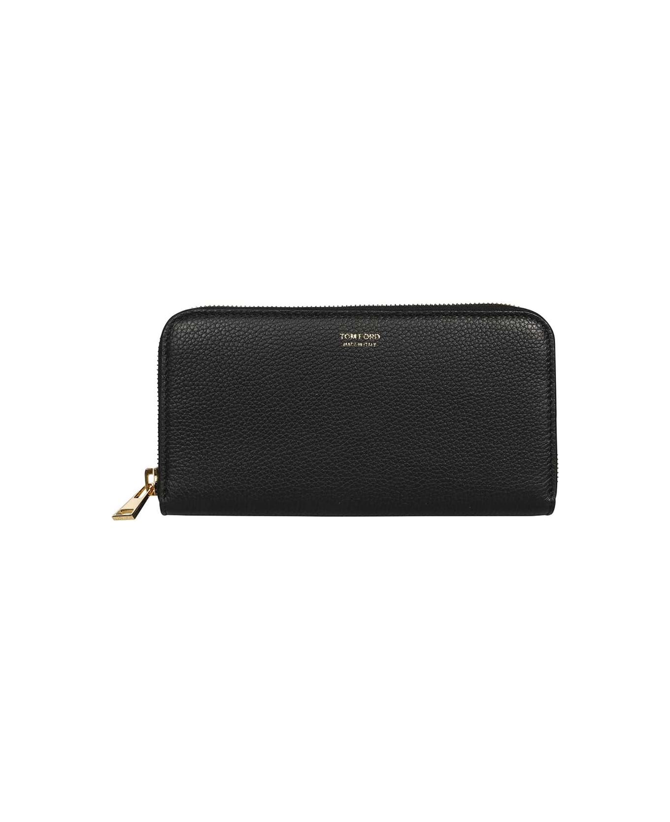 Tom Ford Leather Ziparound Wallet - black