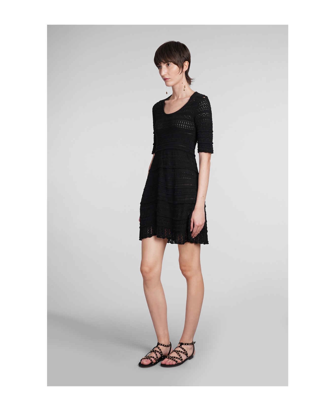 Marant Étoile Embroidered Cotton Dress - black ワンピース＆ドレス