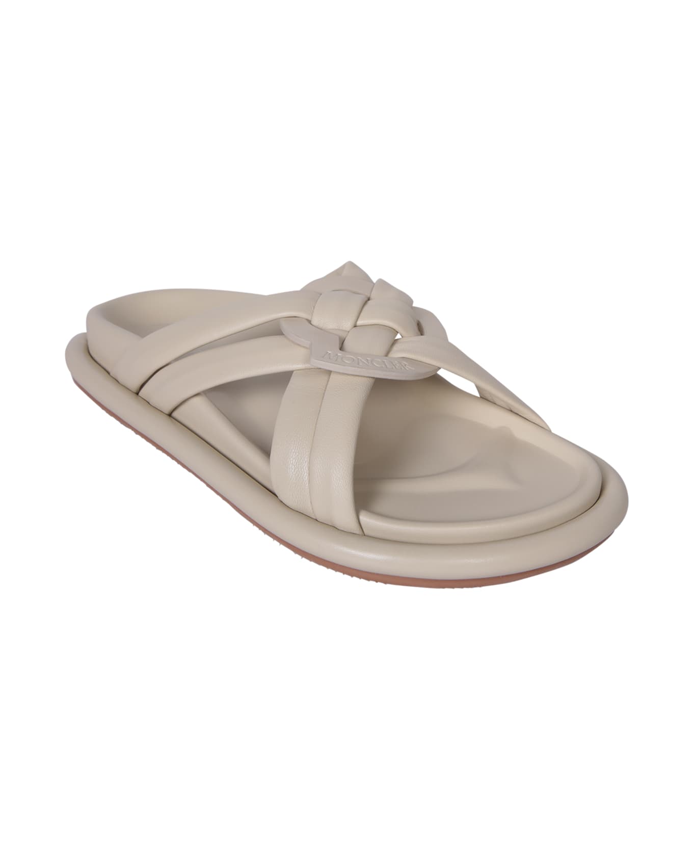 Moncler Bell Soft Ivory Sandals - White