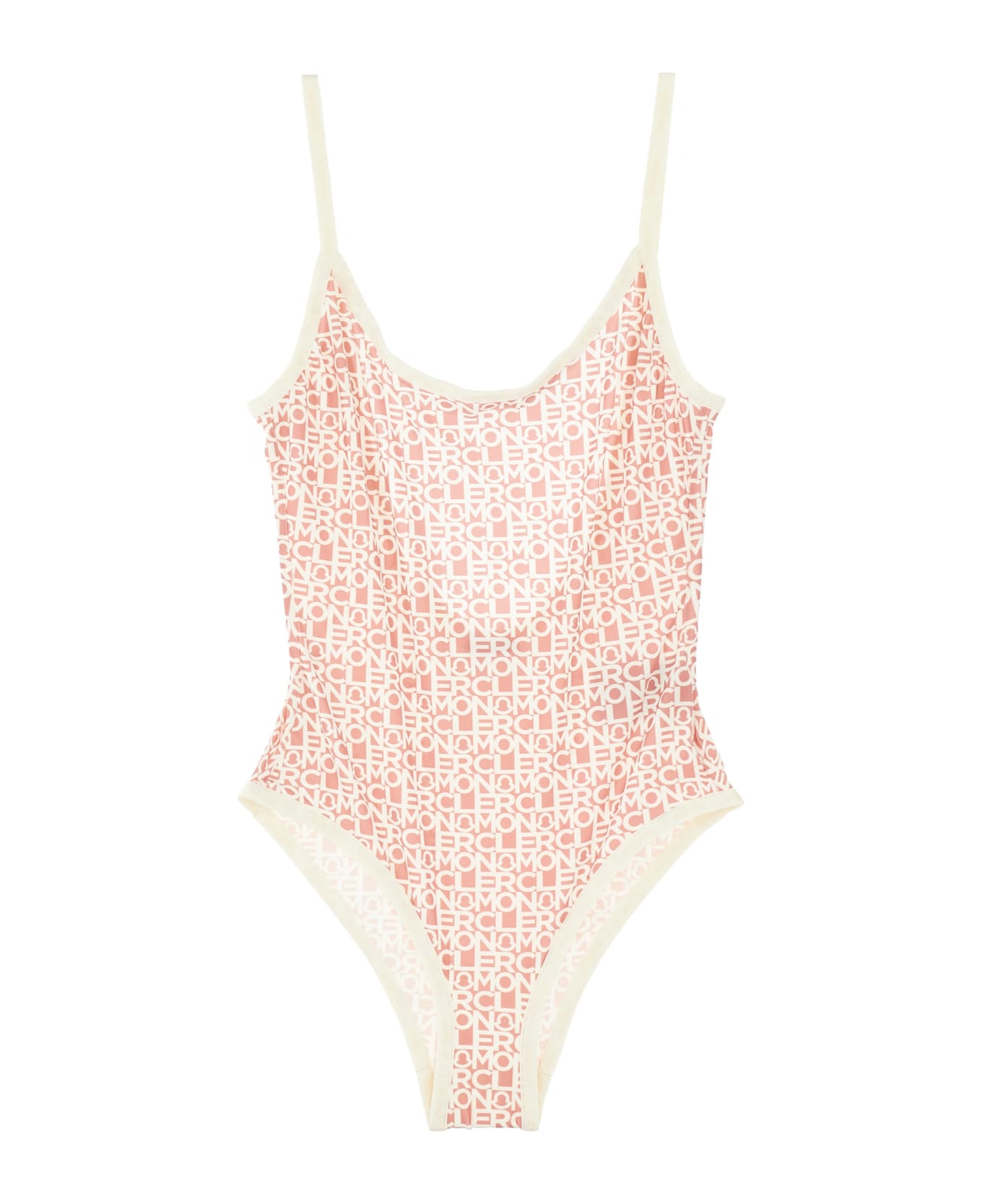 Moncler Logo Print One-piece Swimsuit - Pink