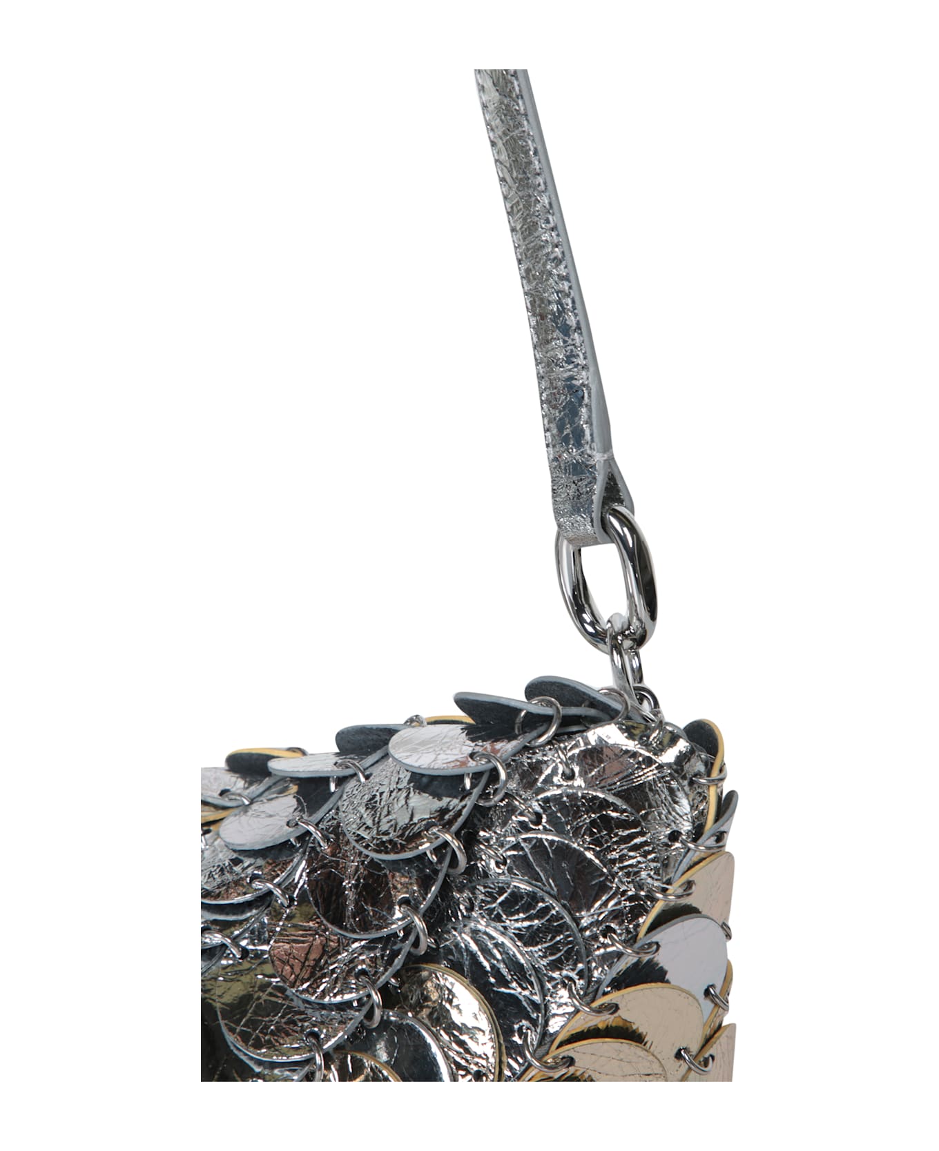 Paco Rabanne Leather Bag. - Metallic