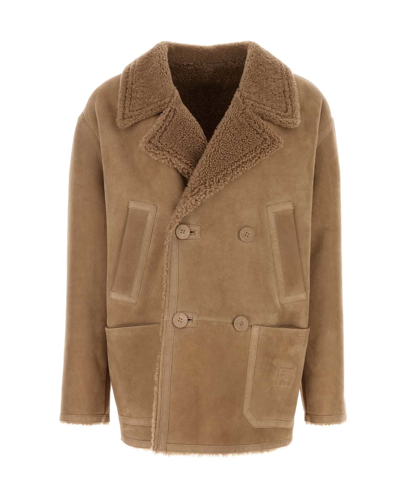 Fendi Camel Shearling Jacket - NATURAL コート