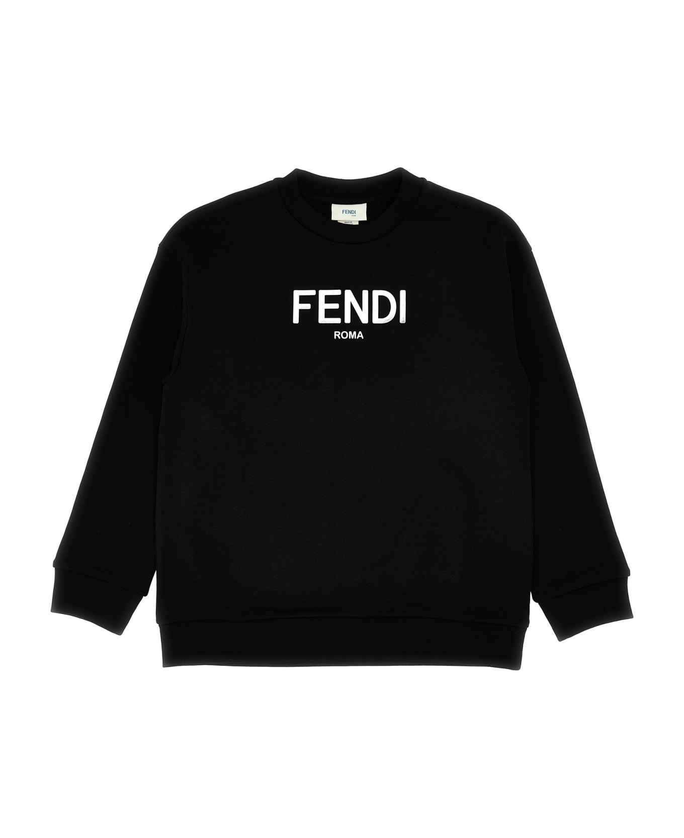 Fendi Logo Print Sweatshirt - Black Metal