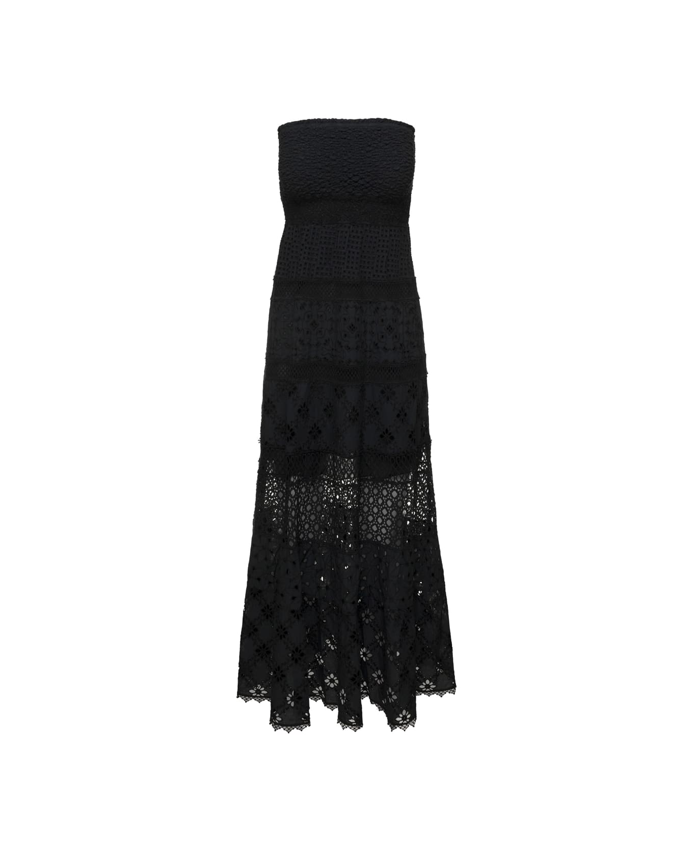 Temptation Positano Embroidered Long Dress - Black ワンピース＆ドレス