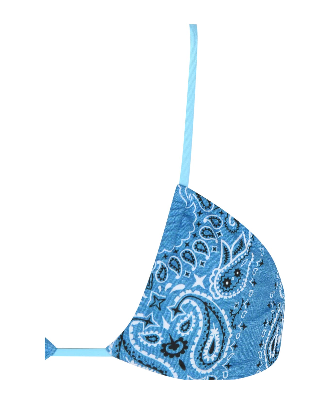 MC2 Saint Barth Blue Bikini For Girl With Paisley Pattern - Denim 水着