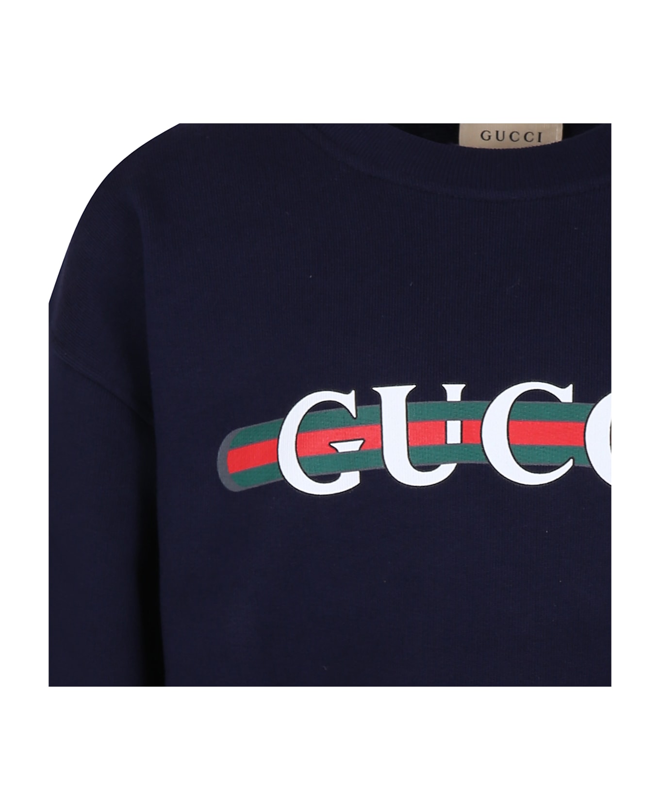 Gucci Blue Sweatshirt For Kids With Logo - Blue