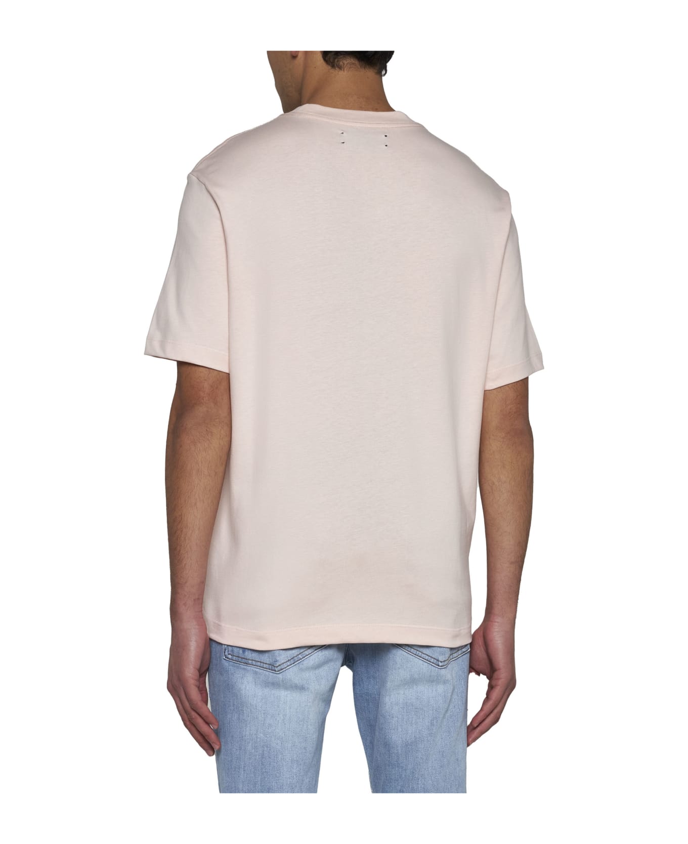 AMIRI Pink Crew Neck T-shirt Iin Cotton Man - Cream tan