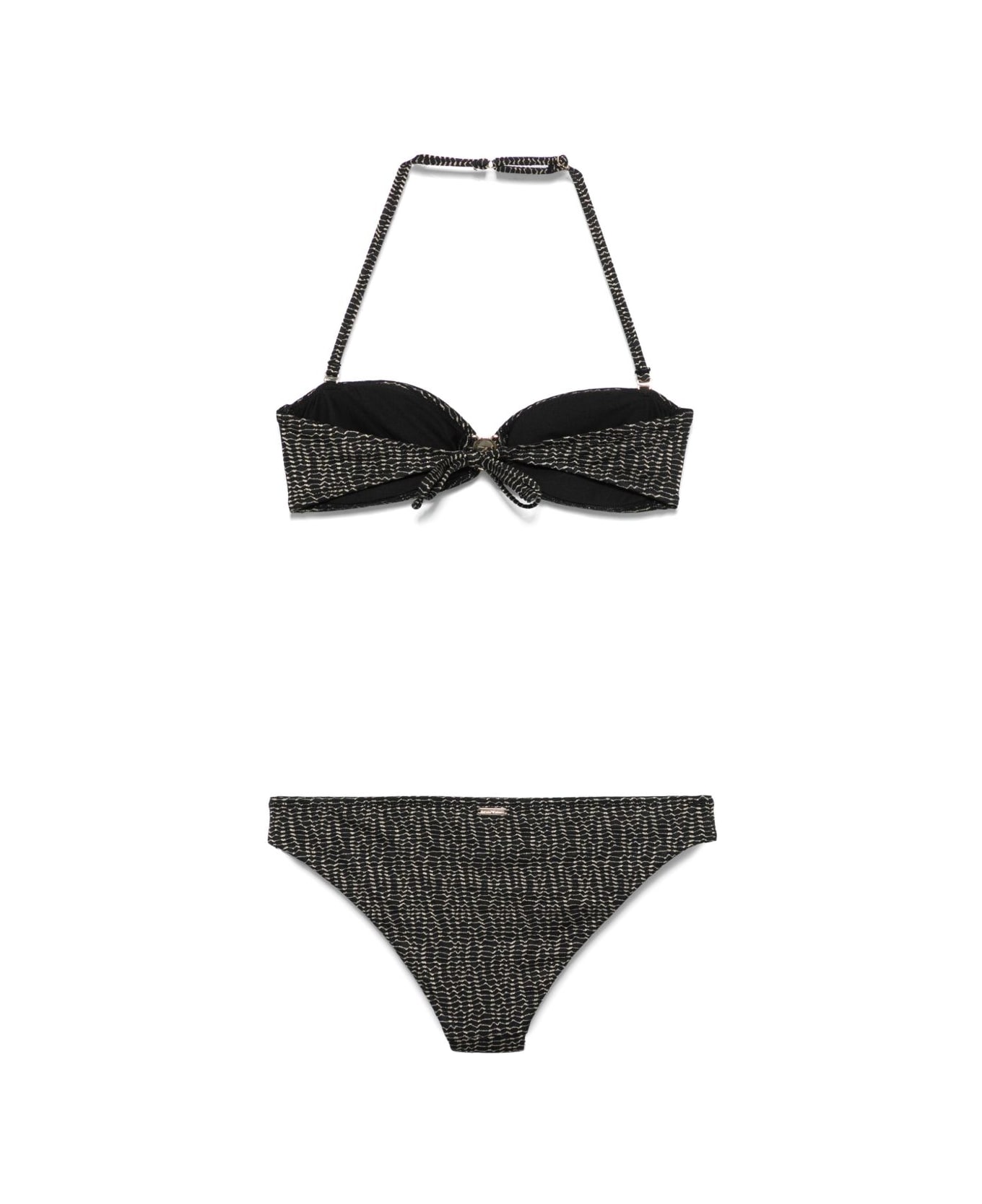 Emporio Armani Allover Logo Bikini Set - Black