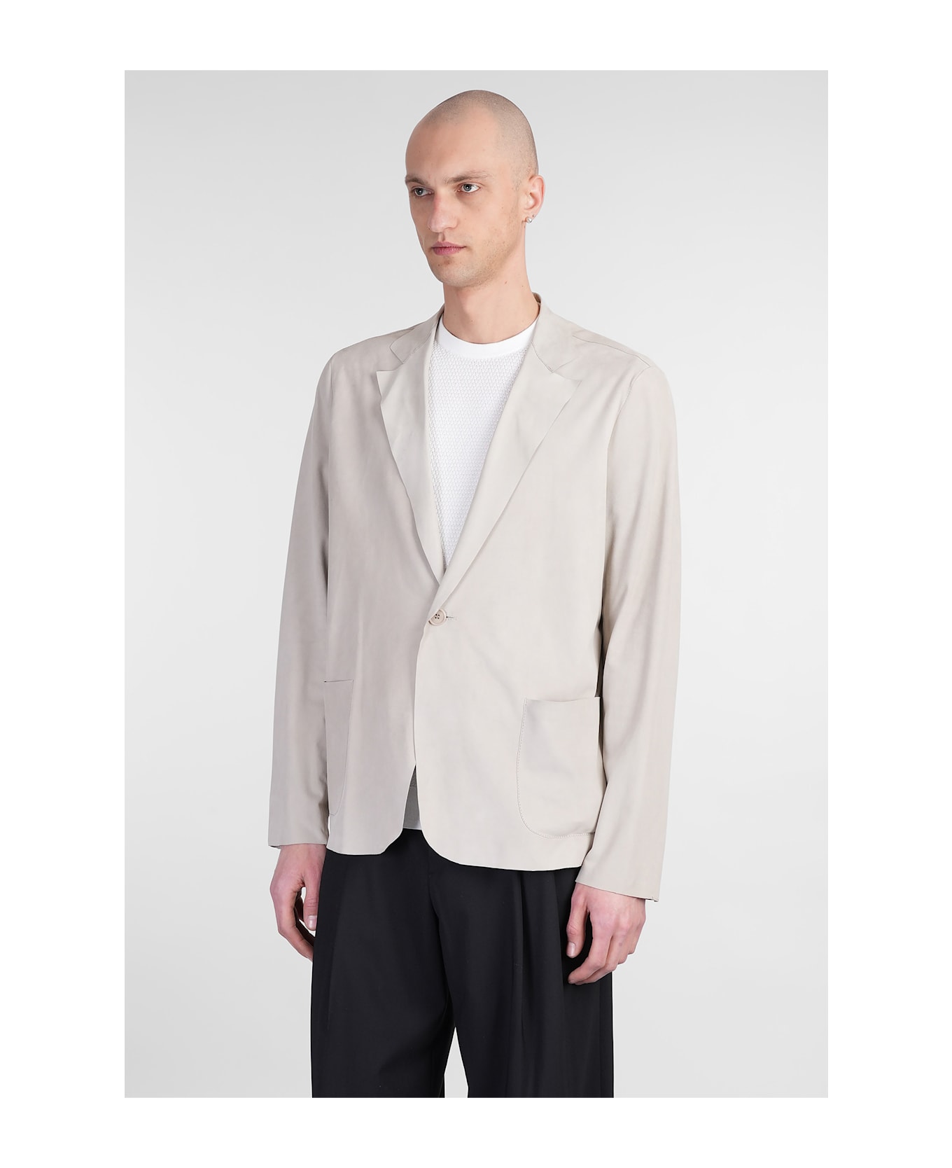 Salvatore Santoro Leather Jacket In Grey Leather - grey