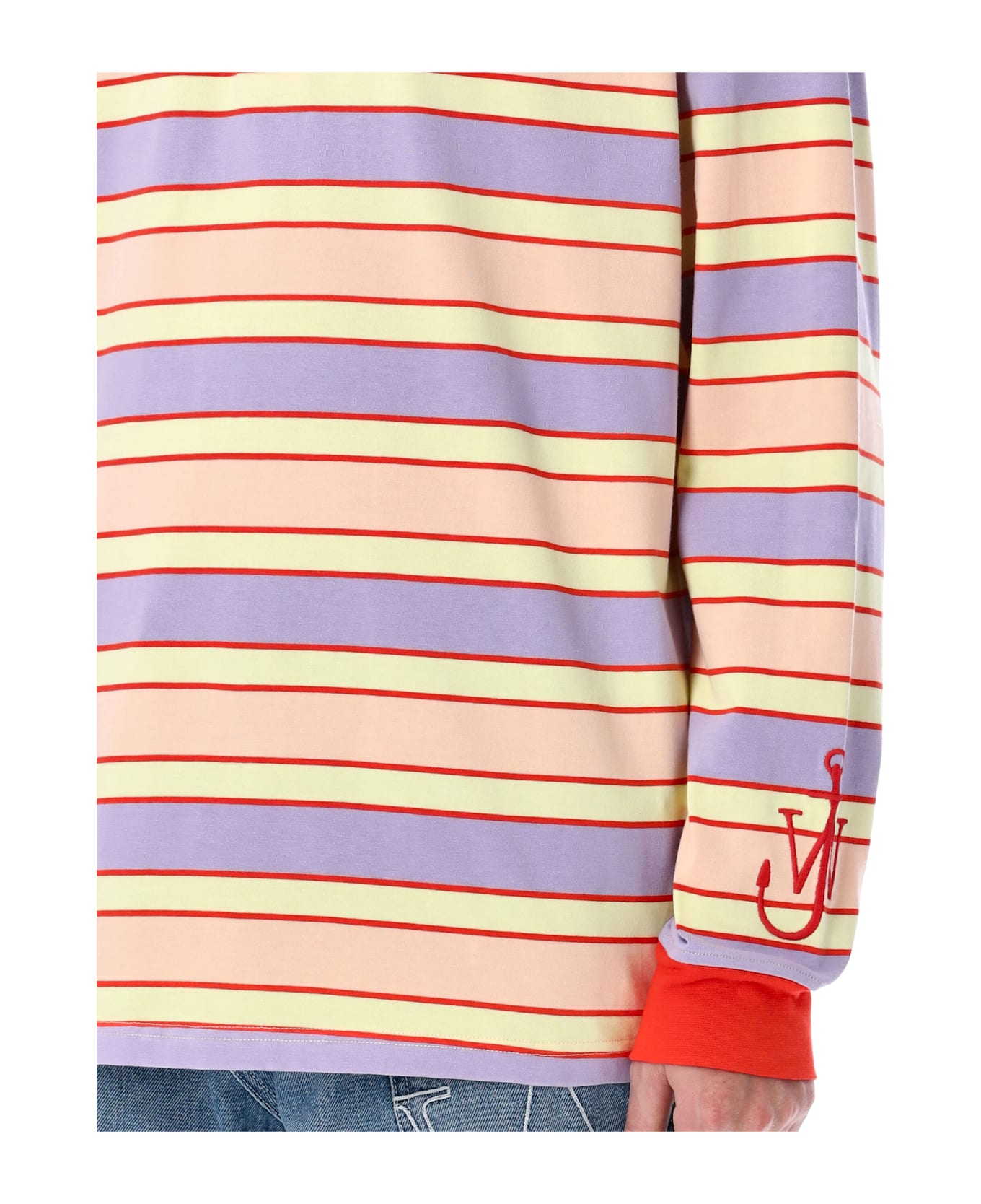 J.W. Anderson Striped Polo - PINK MULTI