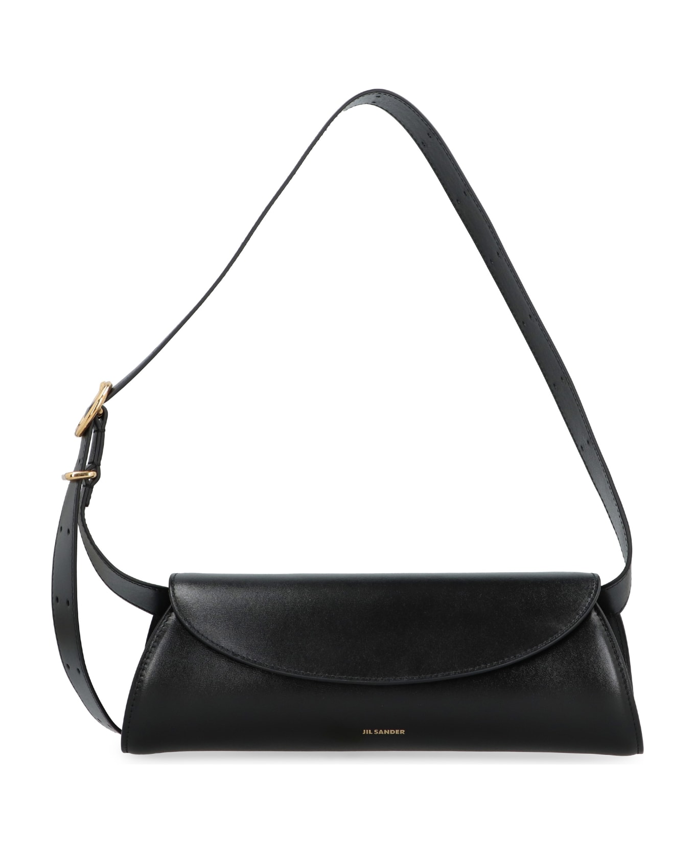 Jil Sander Cannolo Leather Crossbody Bag - Black
