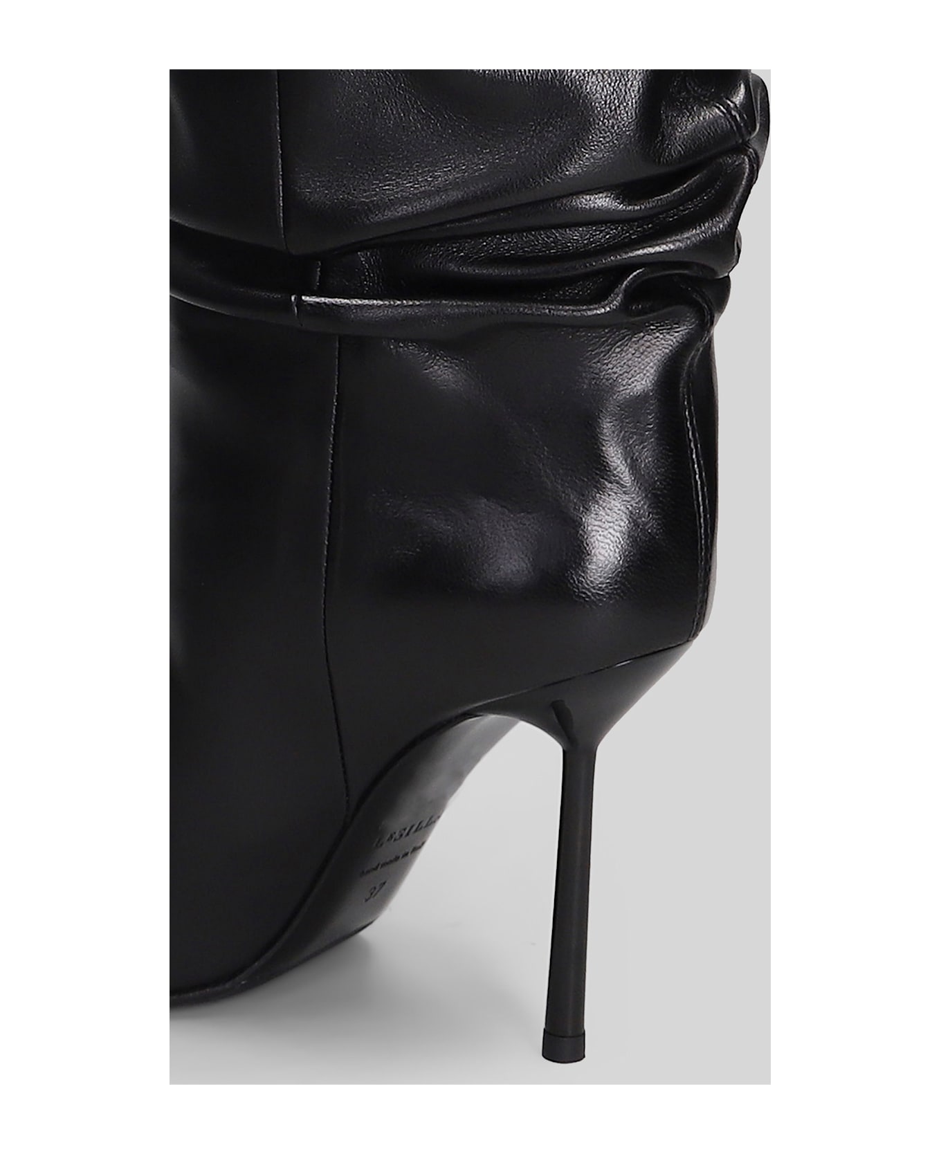 Le Silla Bella High Heels Boots In Black Leather - black