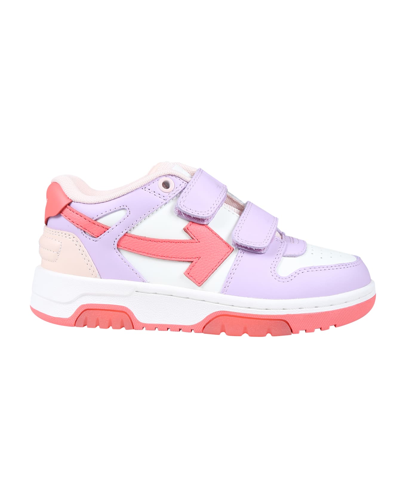 Off-White Pink Sneakers For Girl With Arrows - Multicolor