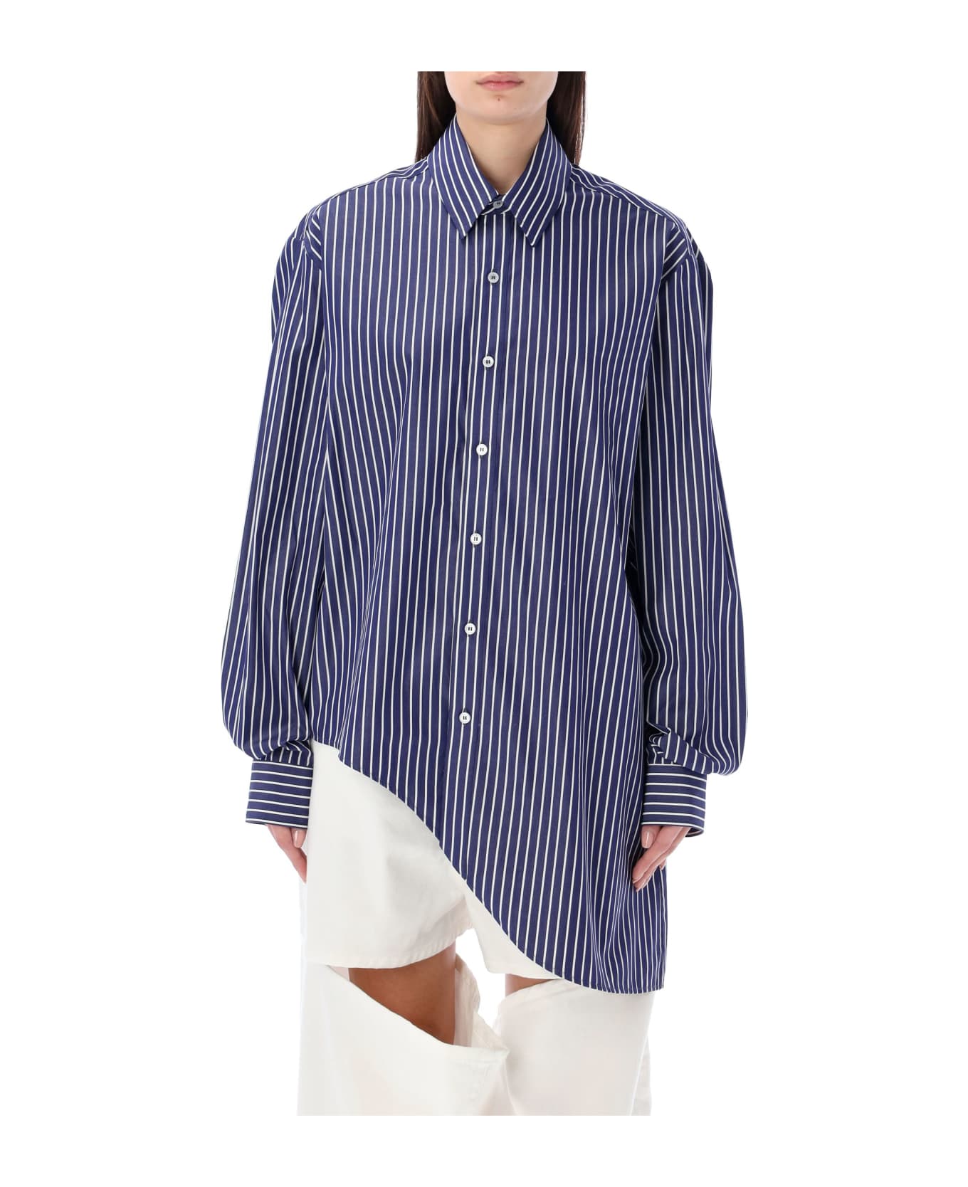 SSHEENA Stripe Shirt Quote Back - LIGHT BLUE STRIPE